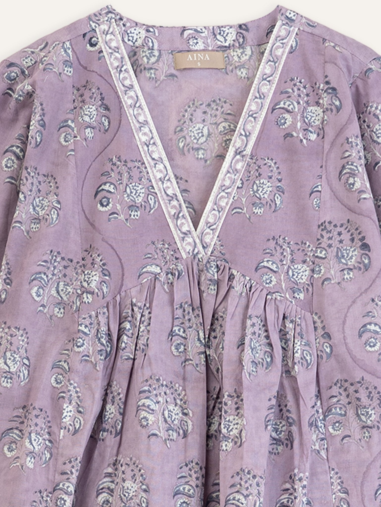 Fara Cotton Block Printed A - Line Kurta - AINA