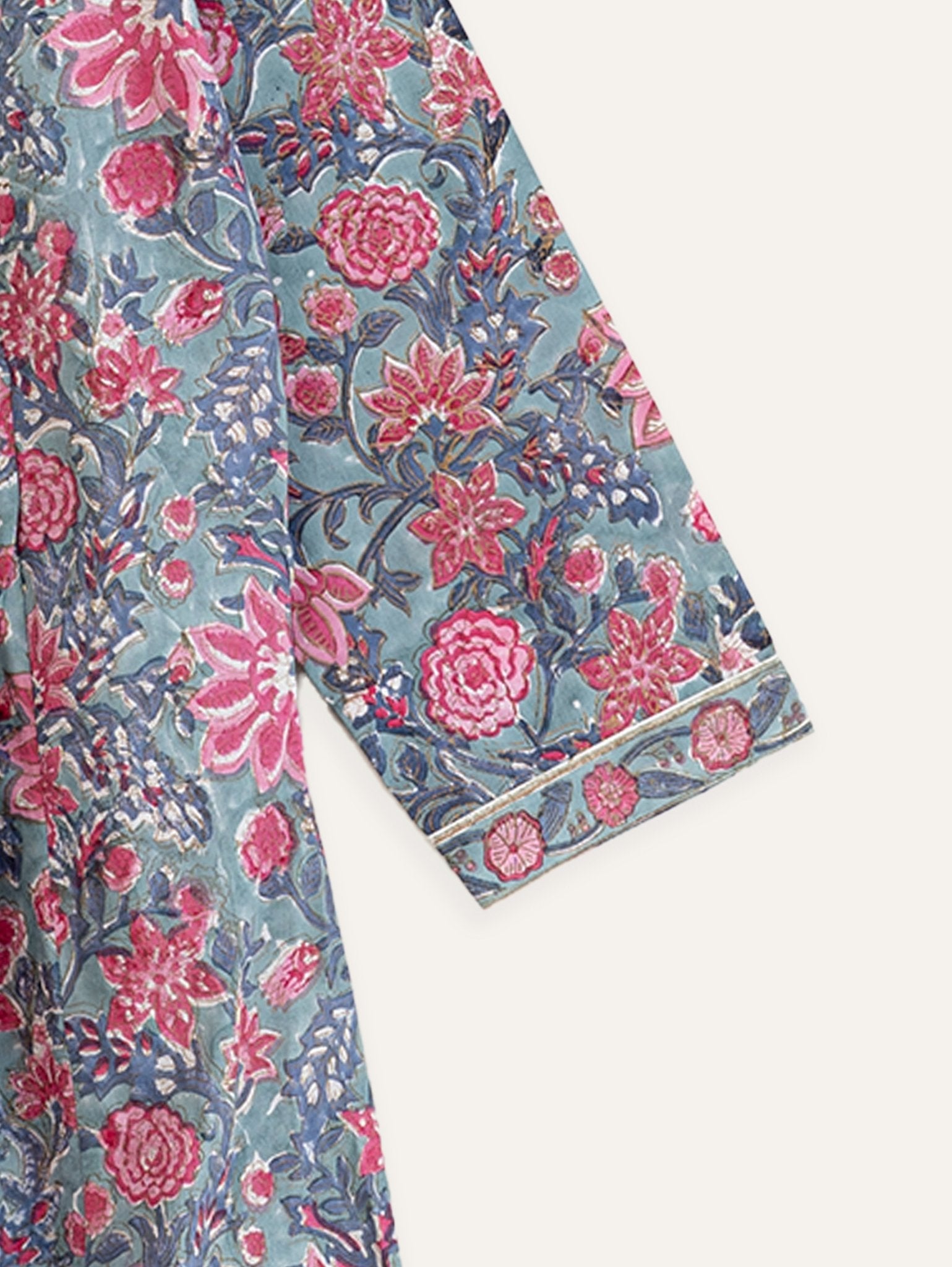 Farsana Cotton Block Printed A - Line Kurta - AINA