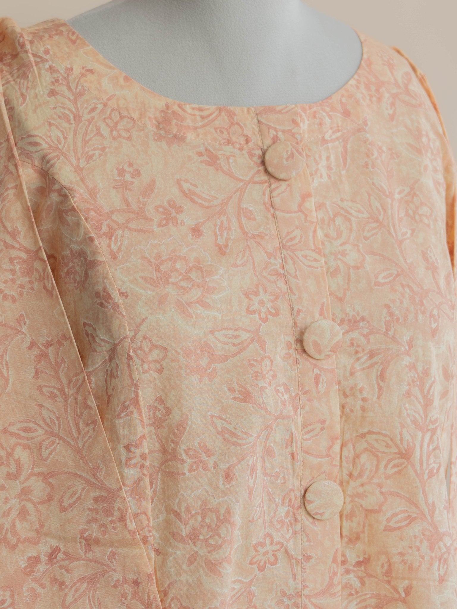 Fazmina Cotton Block Printed A - line Kurta - AINA
