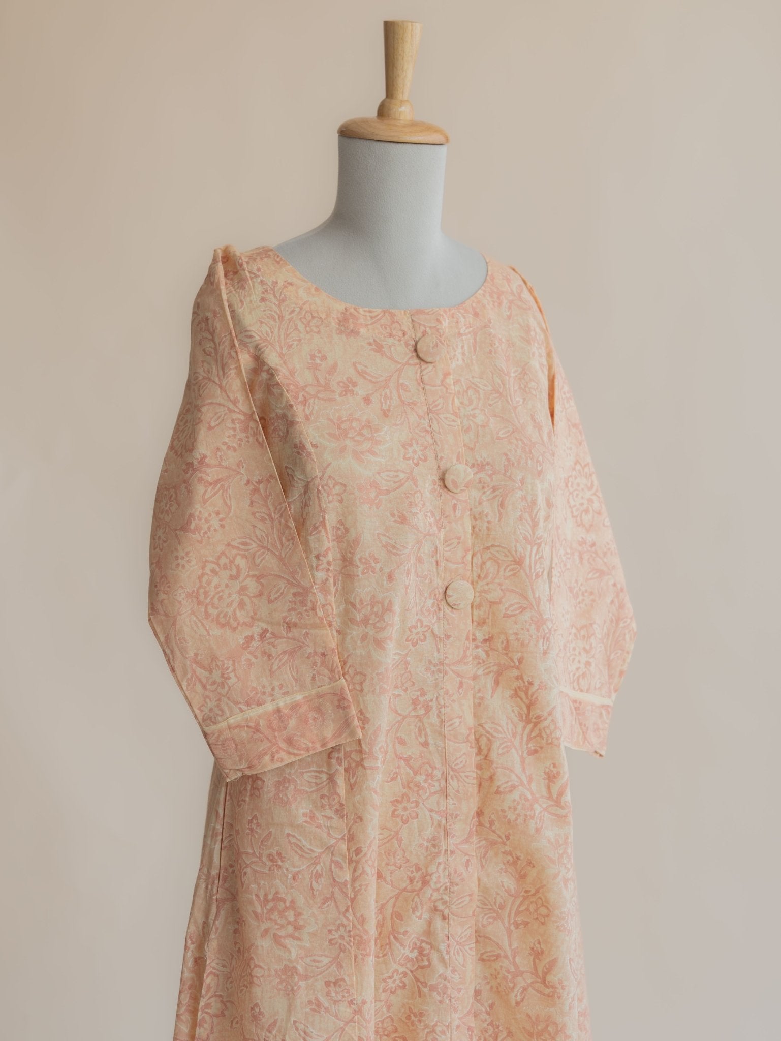 Fazmina Cotton Block Printed A - line Kurta - AINA