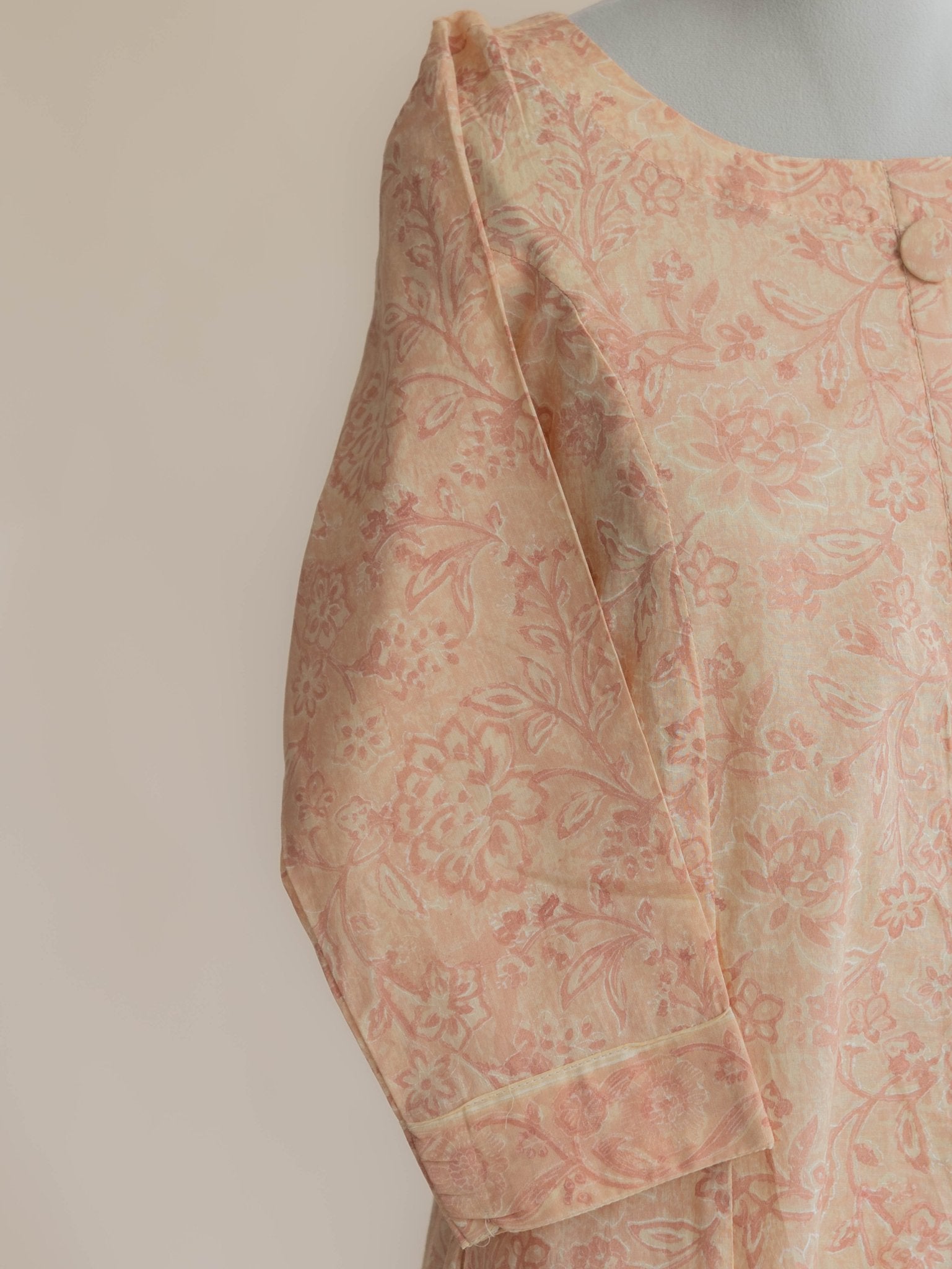Fazmina Cotton Block Printed A - line Kurta - AINA