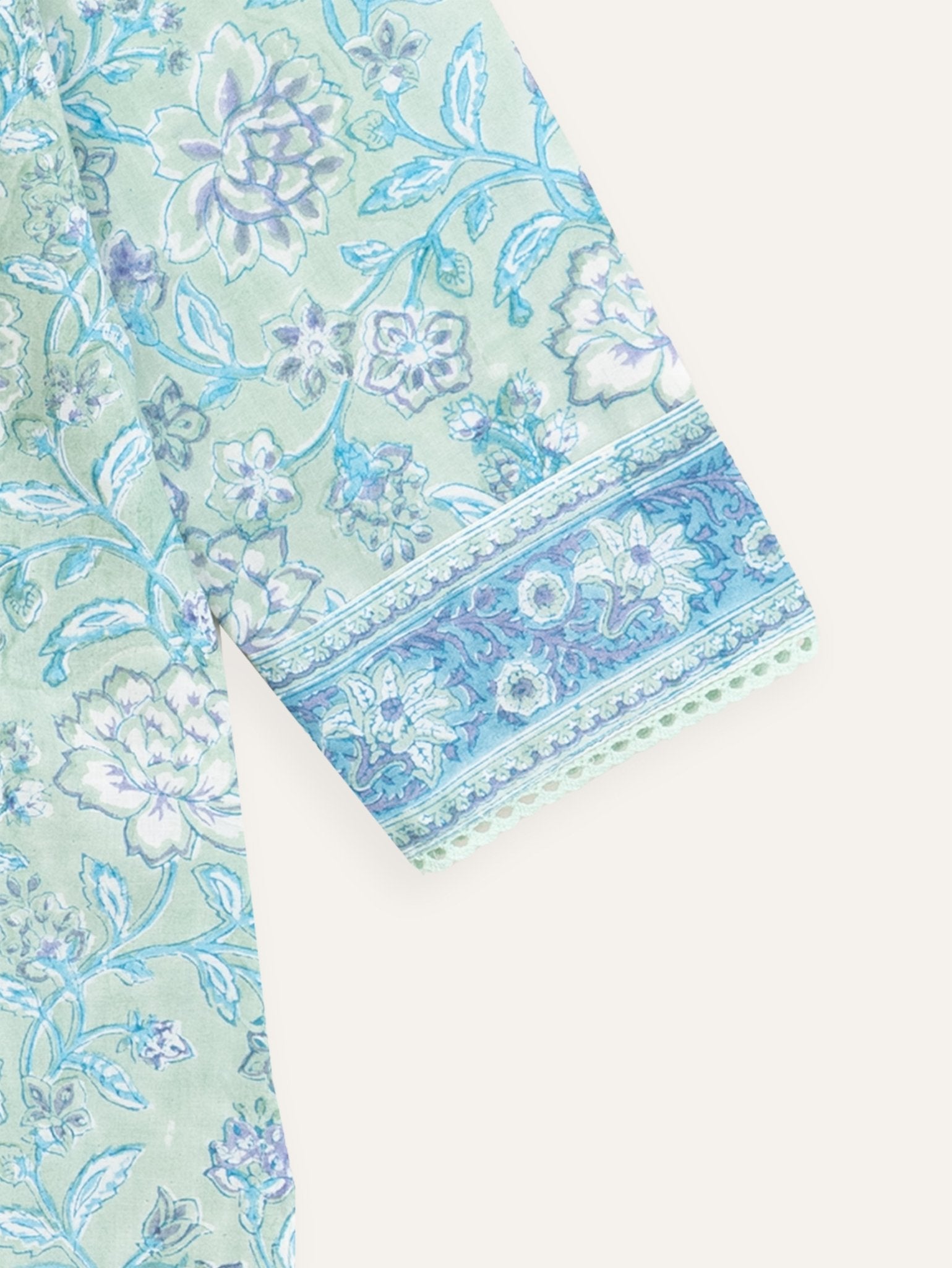 Febin Cotton Block Printed Straight Kurta - AINA