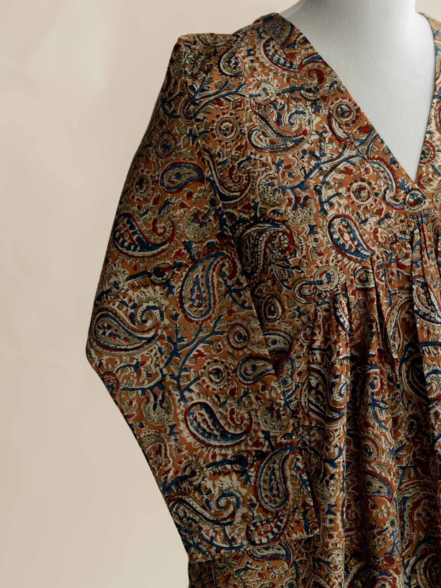 Firzana Cotton Kalamkari Block Printed A - Line Kurta - AINA