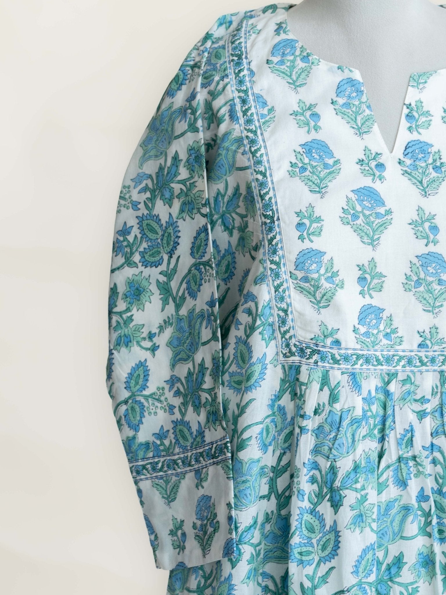 Fiza Cotton Block Printed A-Line Kurta - AINA