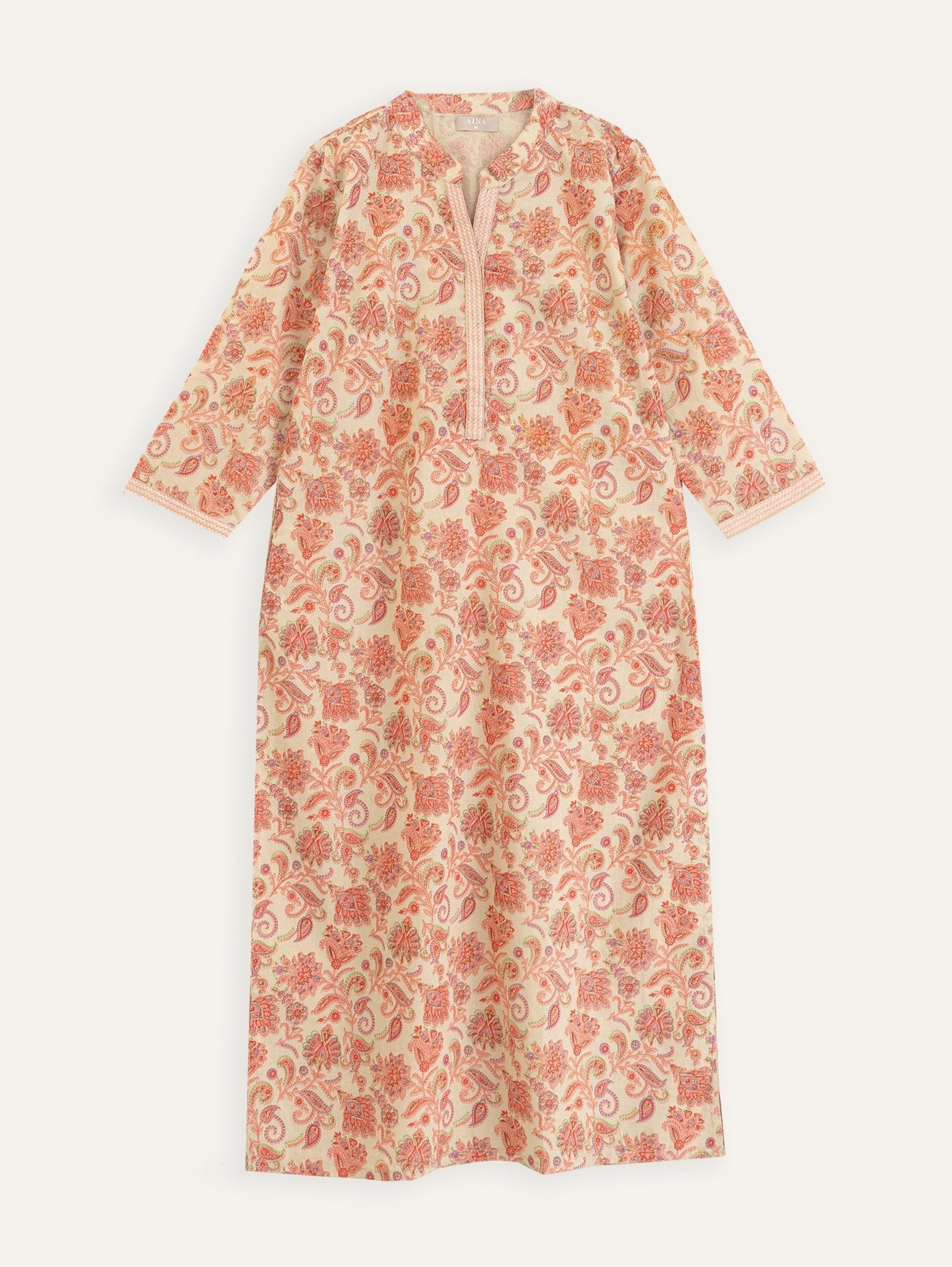 Gaya Cotton Printed Straight Kurta - AINA