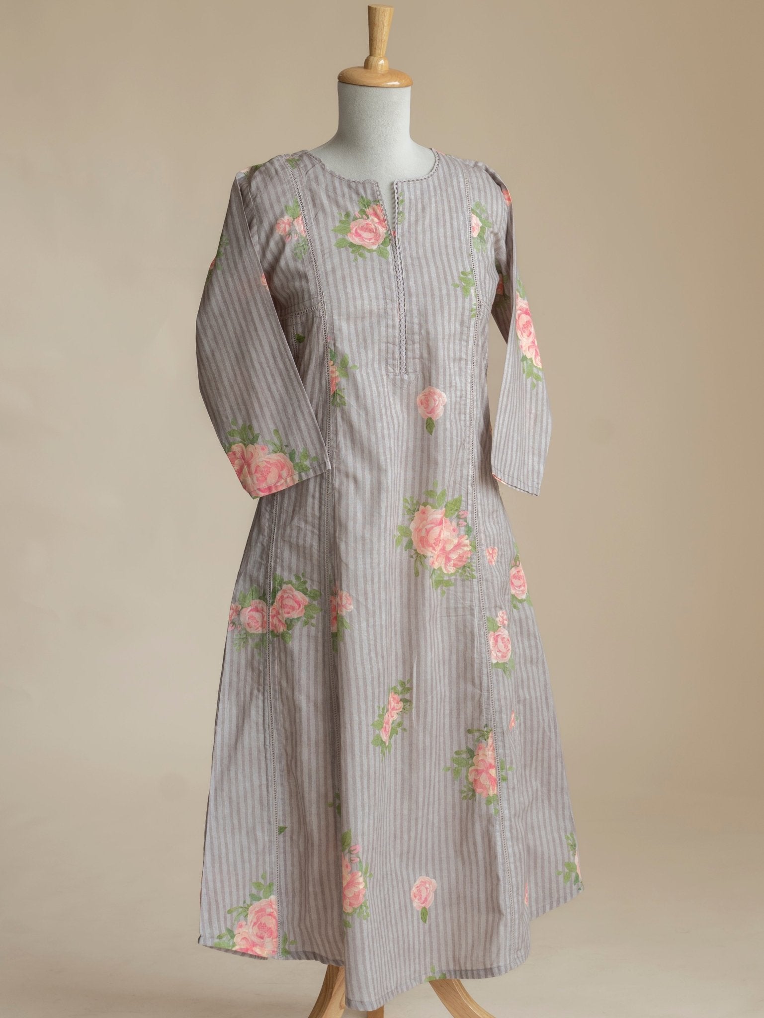 Gulnaaz Cotton Printed A-Line Kurta - AINA