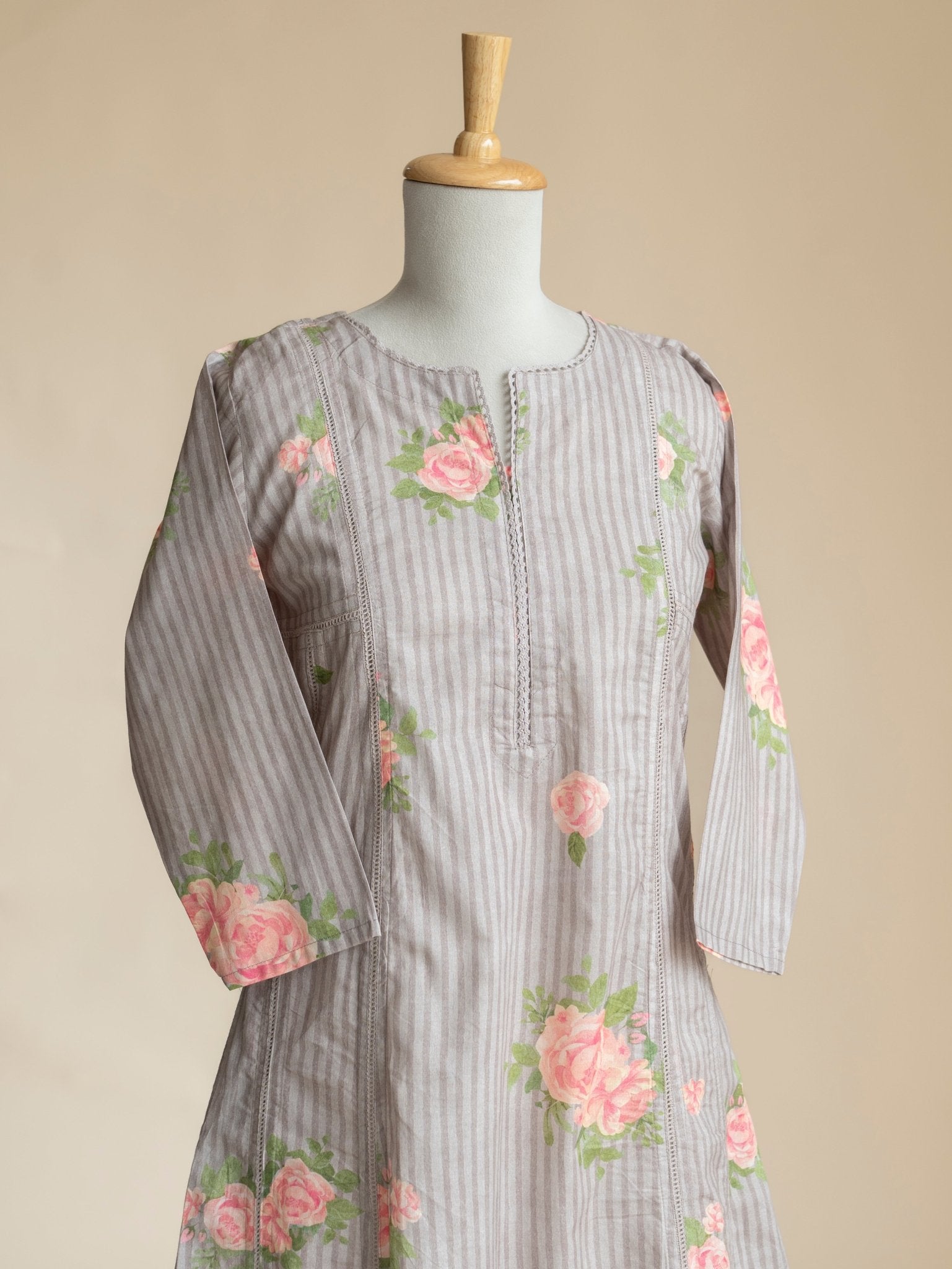 Gulnaaz Cotton Printed A-Line Kurta - AINA