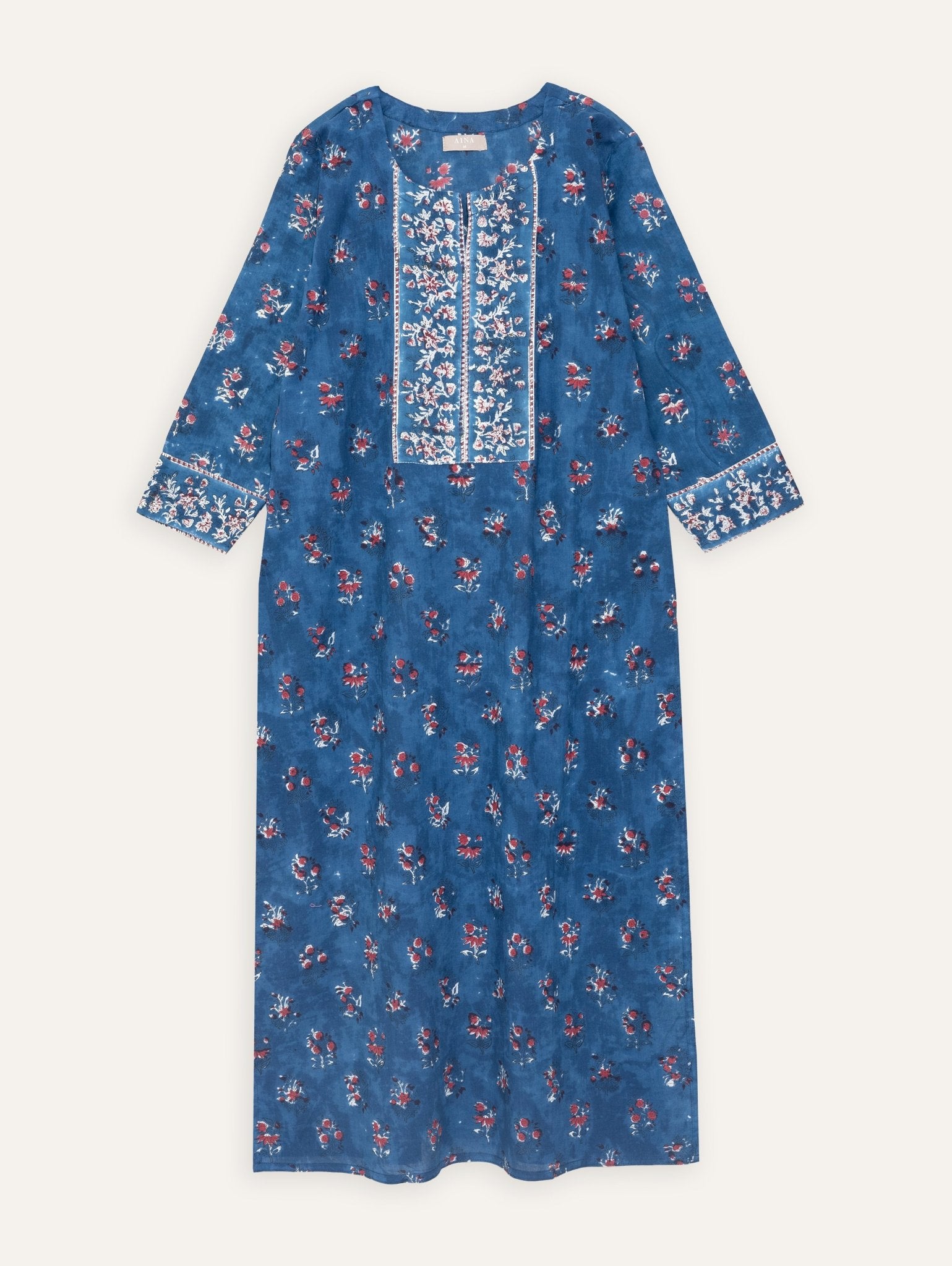 Gurleen Cotton Block Printed Straight Kurta - AINA