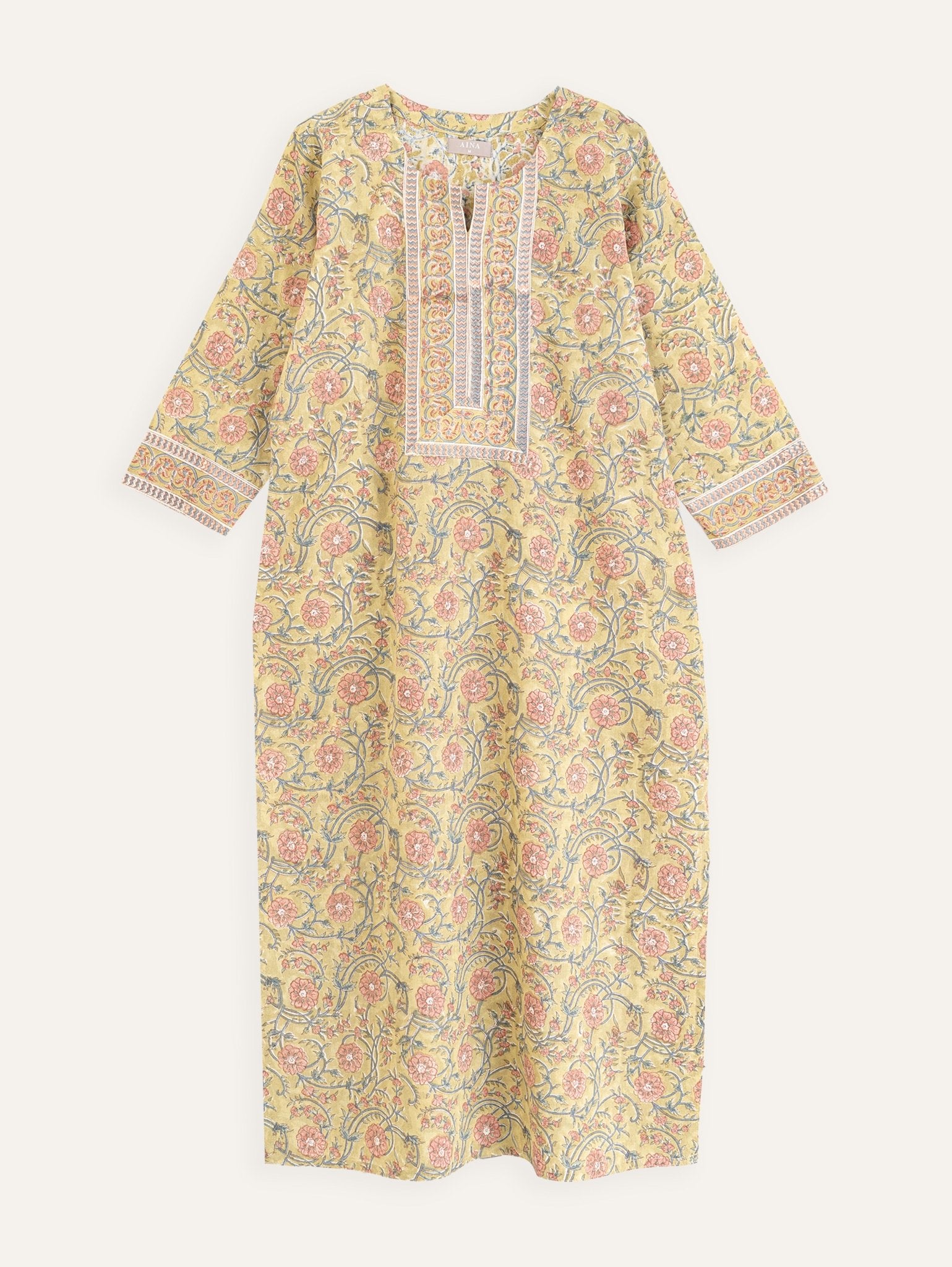 Hadhiya Cotton Block Printed Straight Kurta - AINA