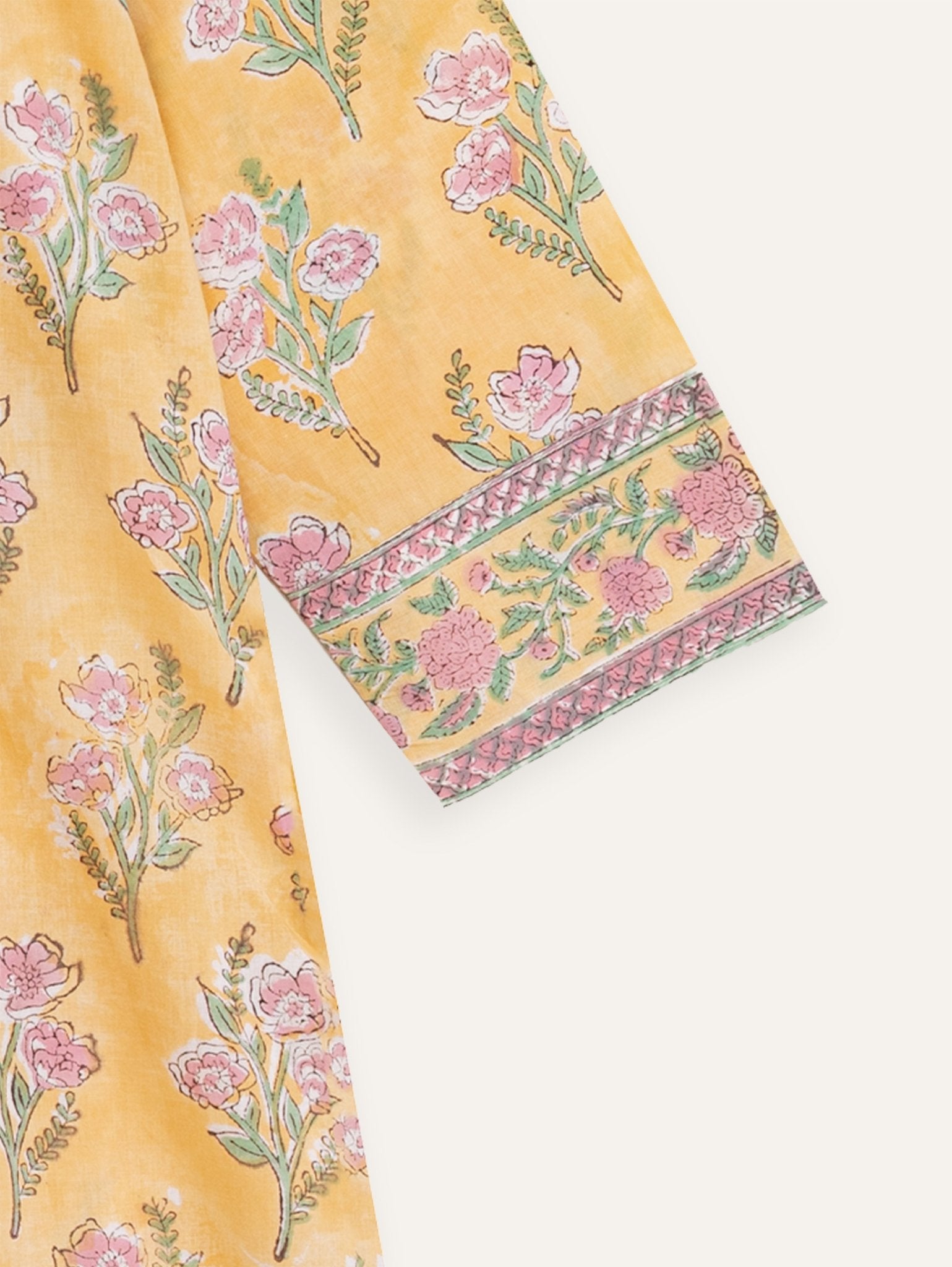 Haiza Cotton Block Printed A - Line Kurta - AINA