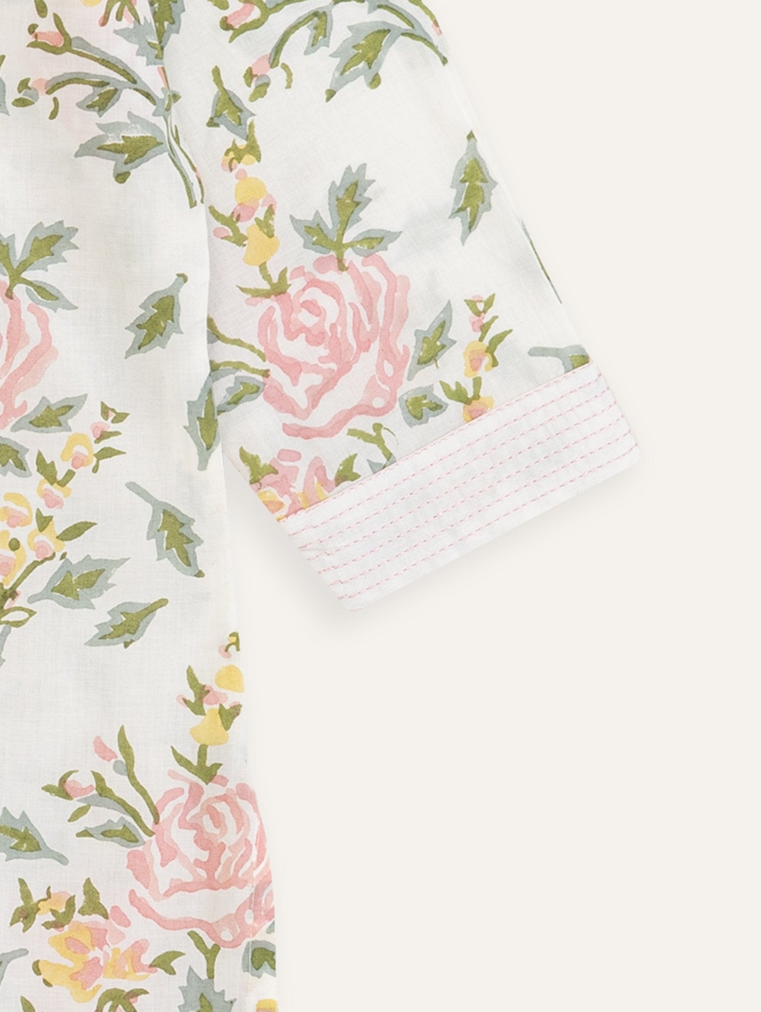 Hamna Cotton Block Printed Straight Kurta - AINA