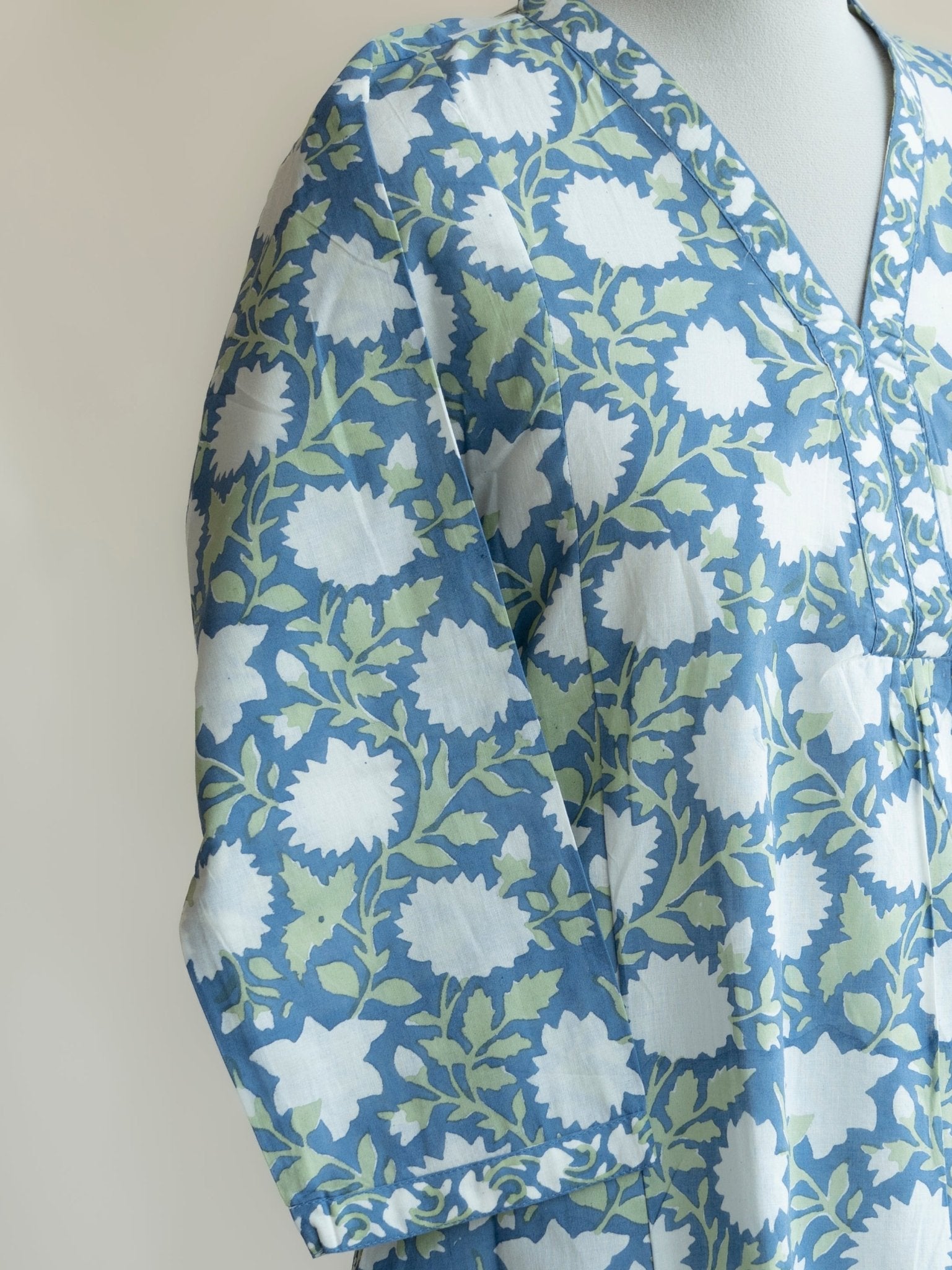 Hana Cotton Block Printed A - Line Kurta - AINA