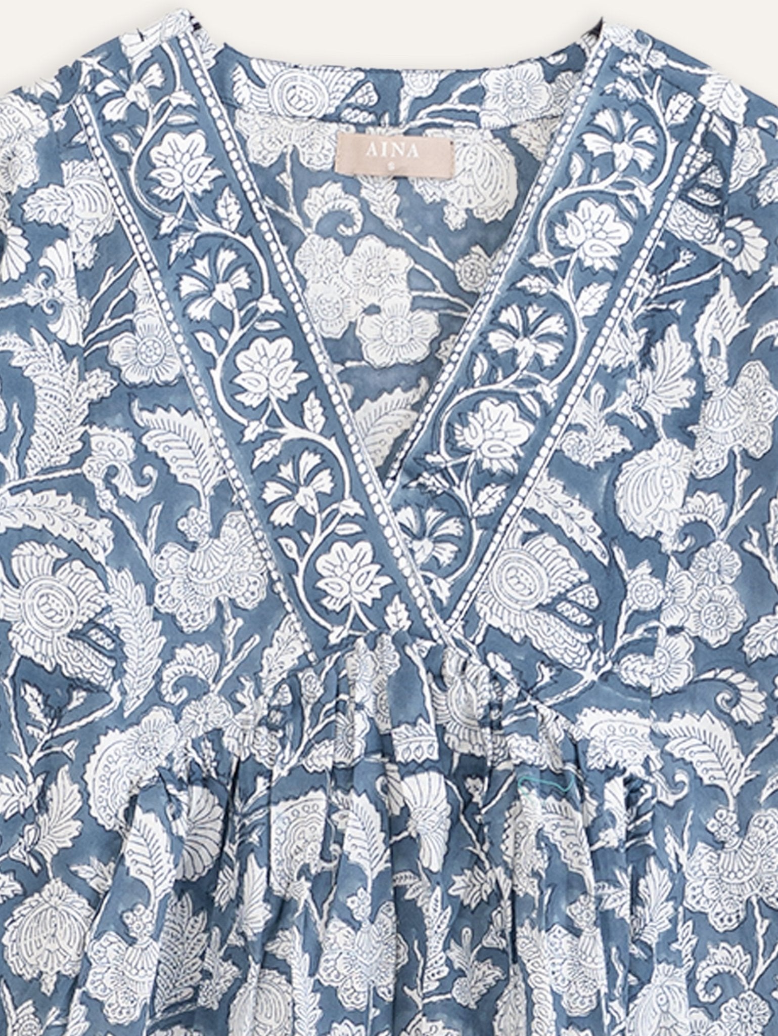 Hanaa Cotton Block Printed A - Line Kurta - AINA