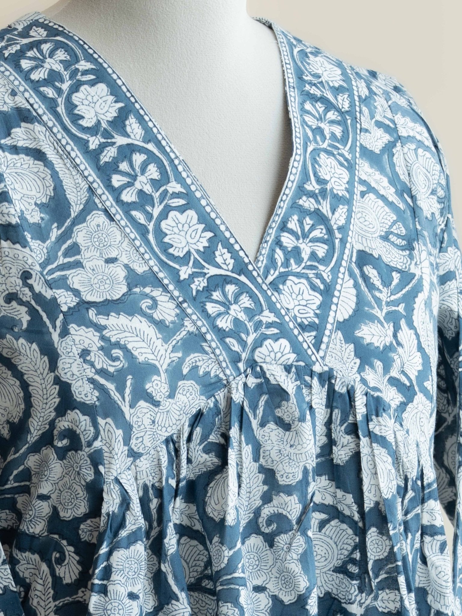 Hanaa Cotton Block Printed A - Line Kurta - AINA