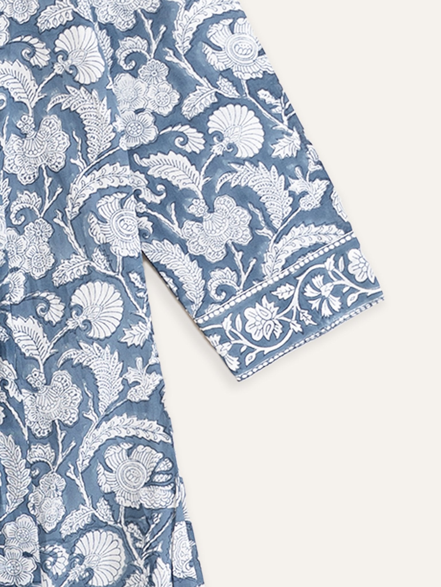 Hanaa Cotton Block Printed A - Line Kurta - AINA