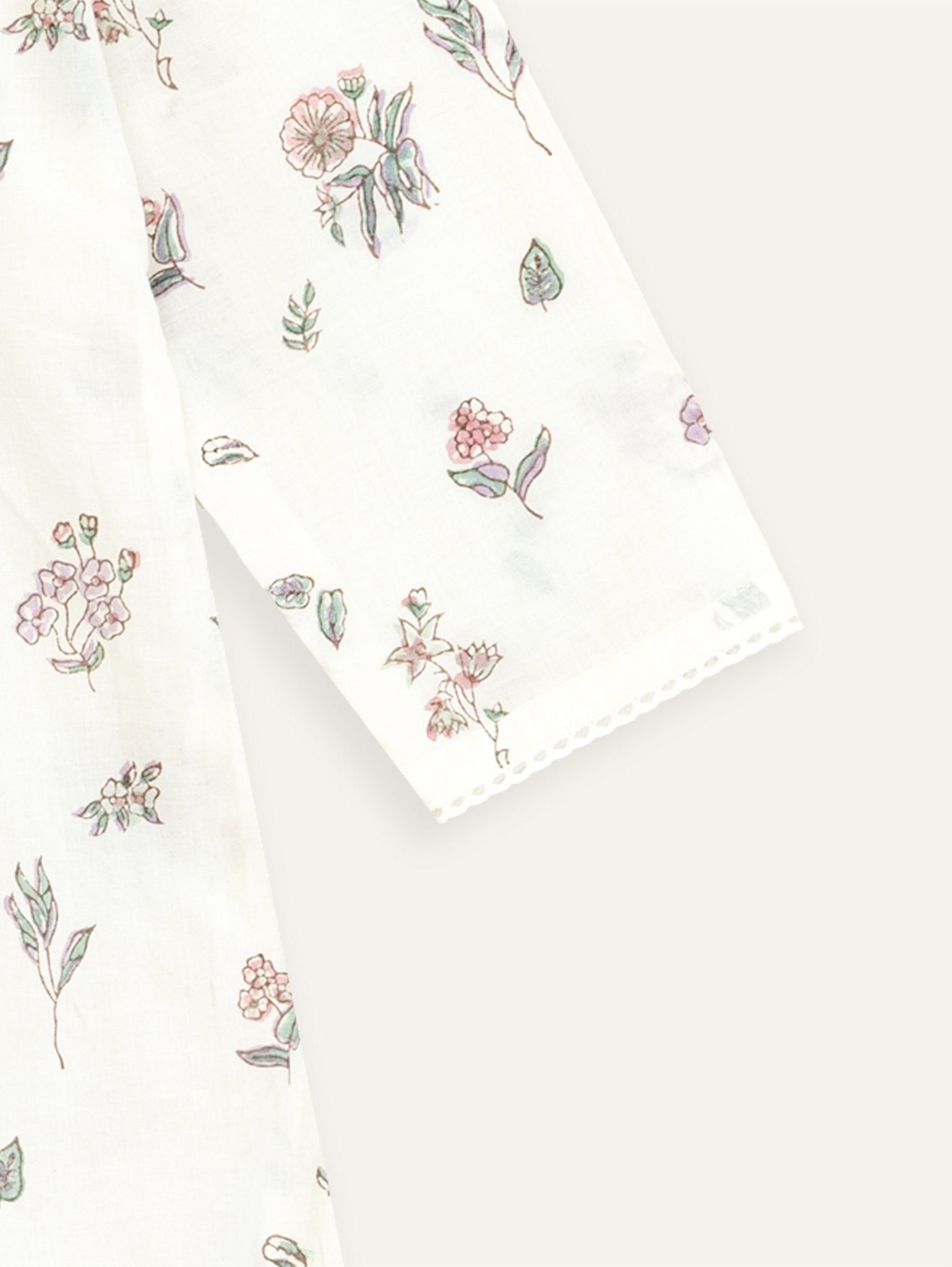 Hanika Cotton Block Printed A - Line Kurta - AINA