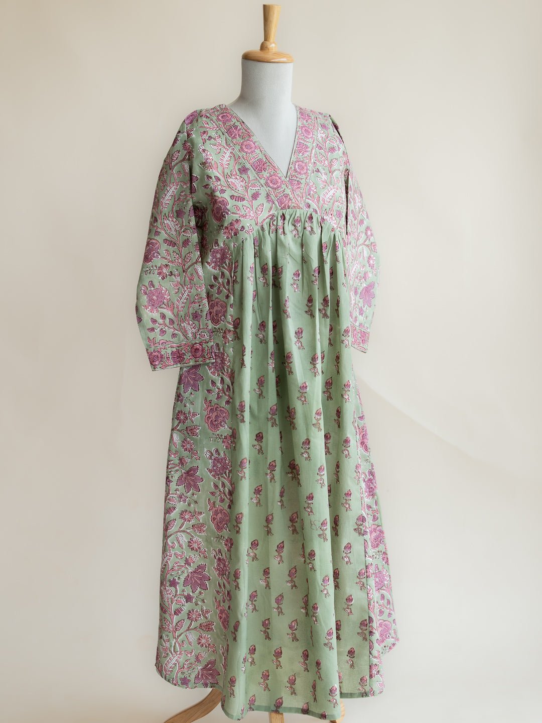 Hanima Cotton Block Printed A - Line Suit Set - AINA