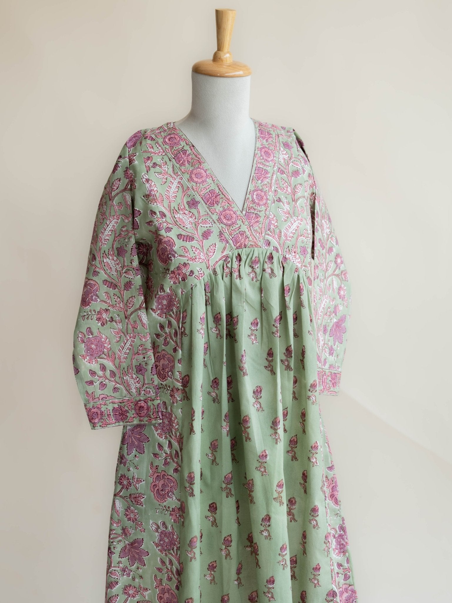Hanima Cotton Block Printed A - Line Suit Set - AINA