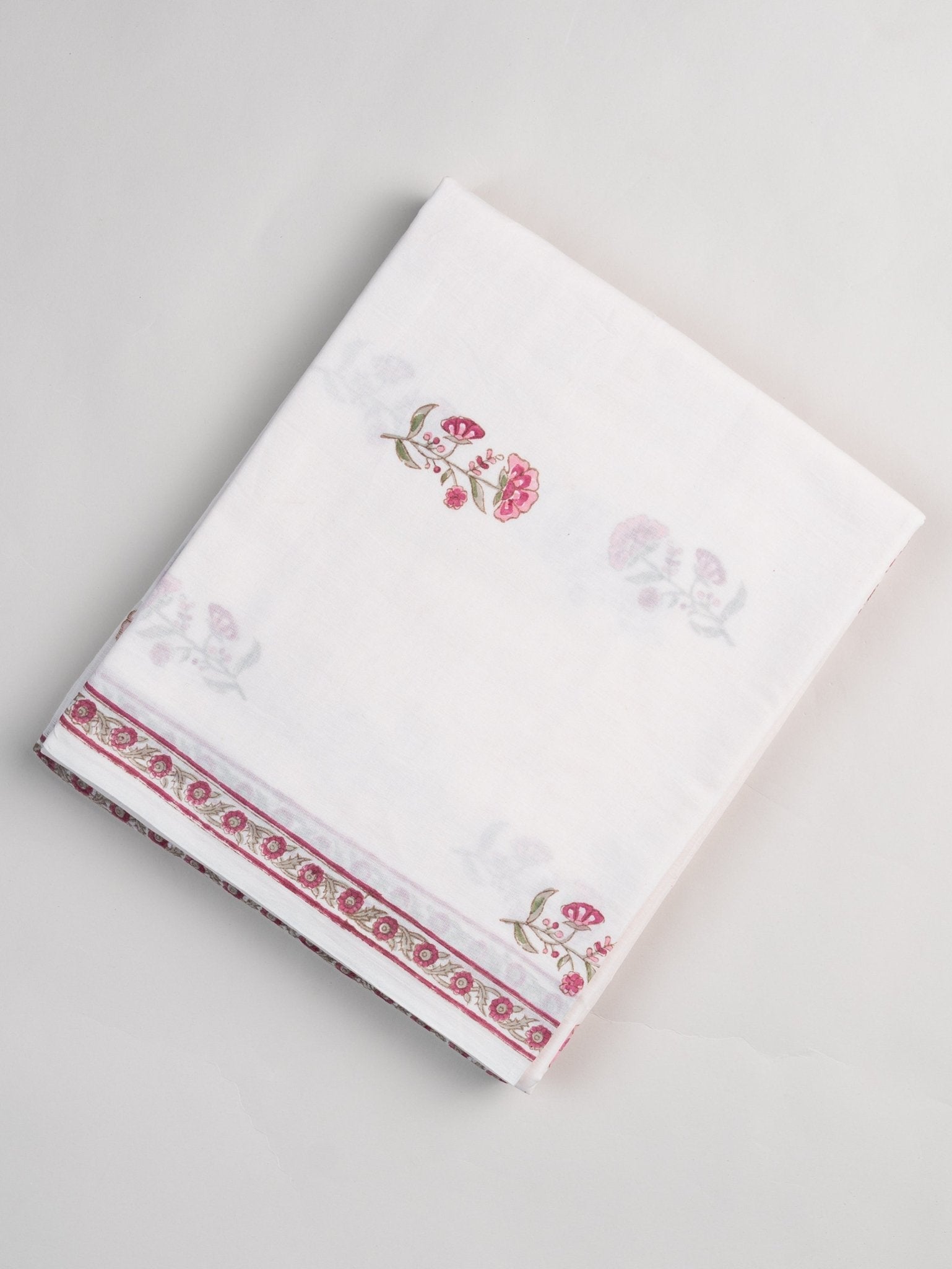 Harshitha Cotton Block Printed Unstitched Suit Set - 3 Piece - AINA