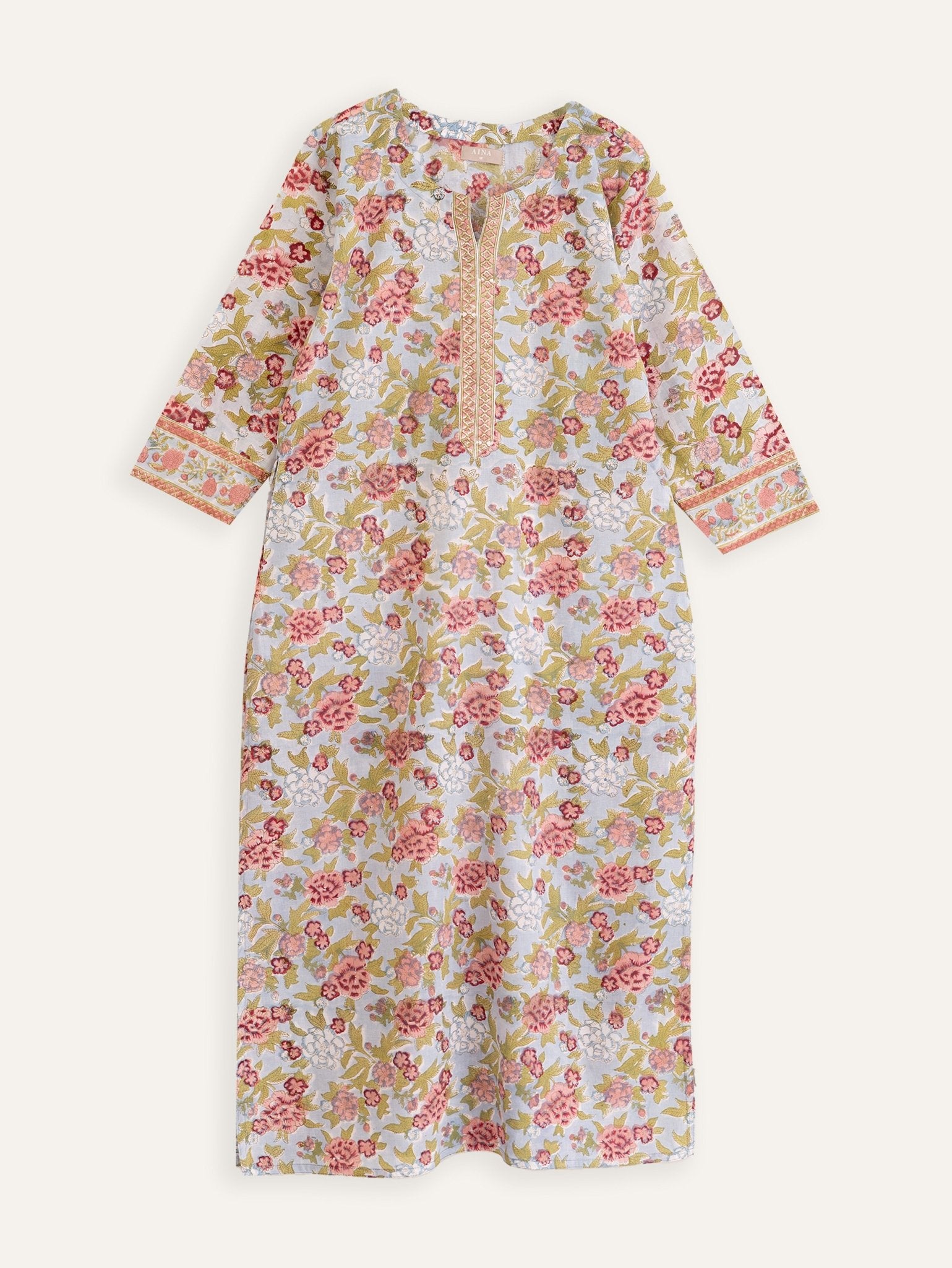 Harvi Cotton Block Printed A - Line Kurta - AINA