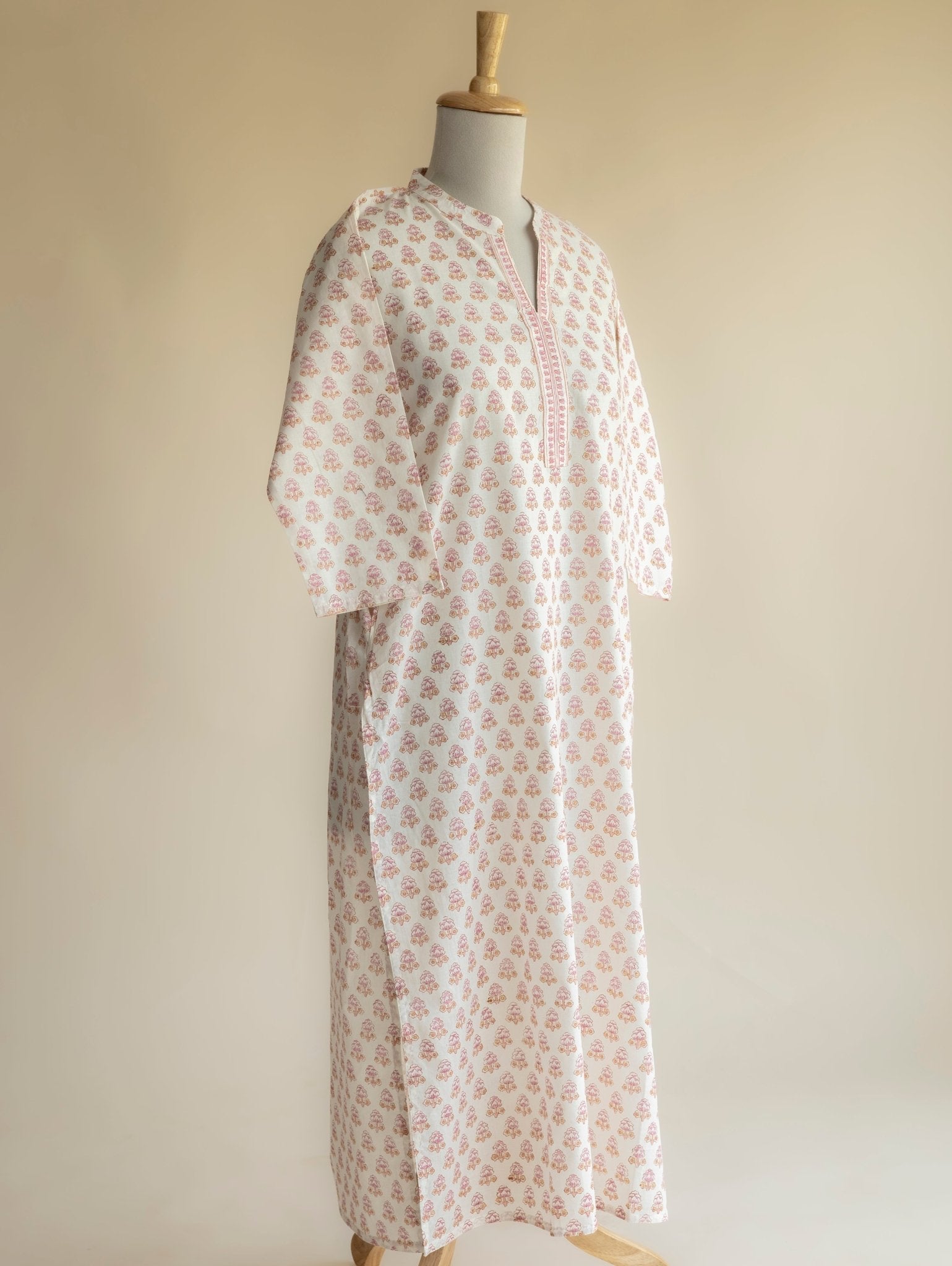 Harza Cotton Block Printed Straight Kurta - AINA