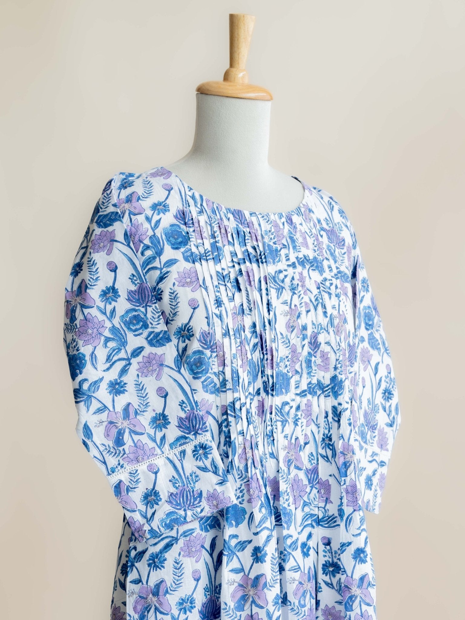 Haseena Cotton Block Printed A - Line Kurta - AINA