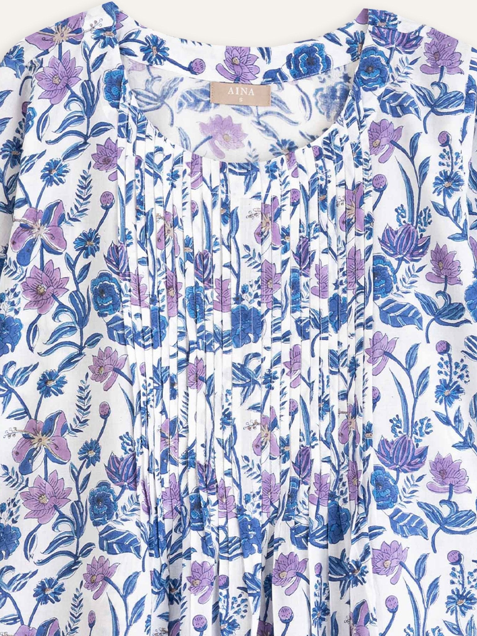 Haseena Cotton Block Printed A - Line Kurta - AINA