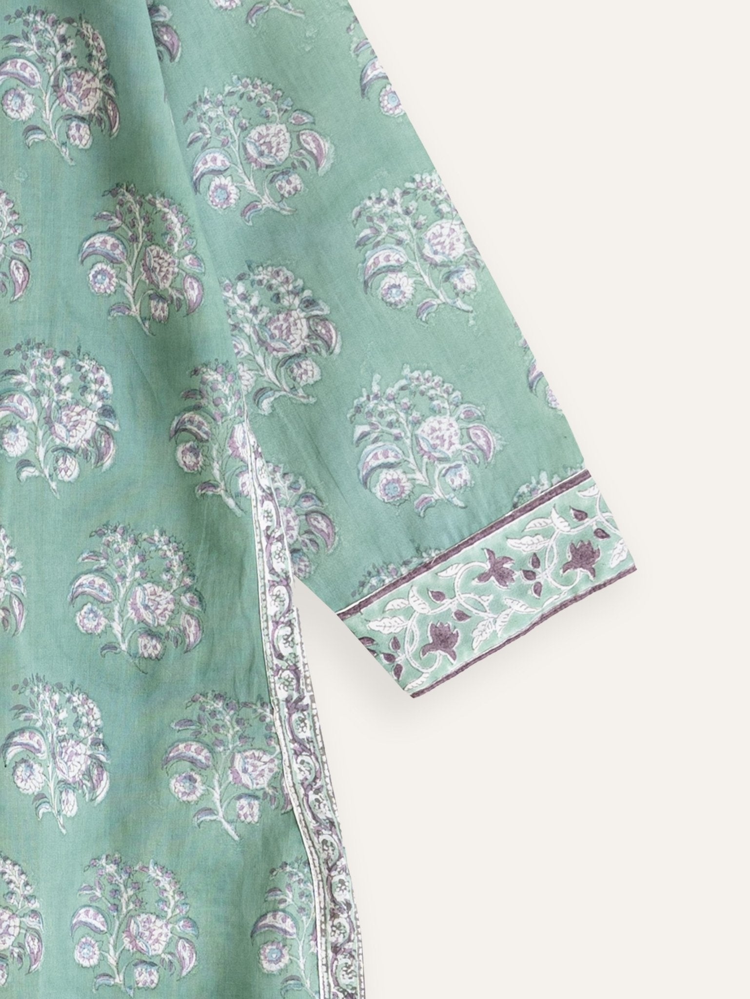 Haya Cotton Block Printed Straight Kurta - AINA