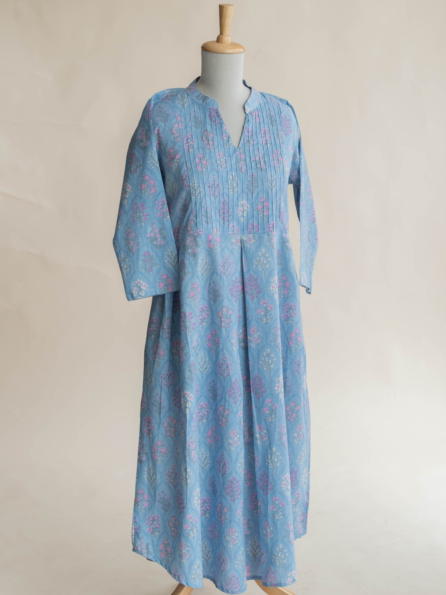 Heba Cotton Printed A - Line Kurta - AINA