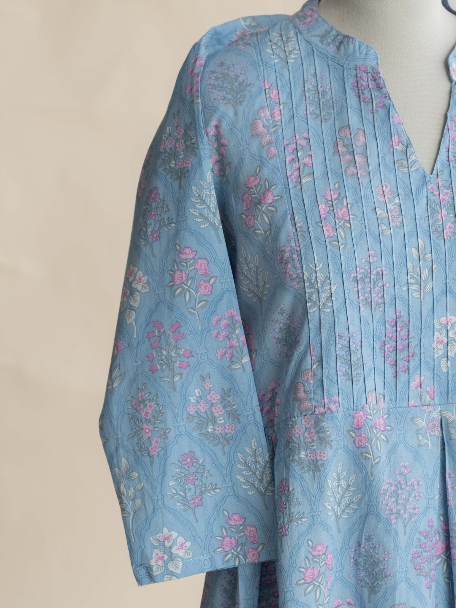 Heba Cotton Printed A - Line Kurta - AINA
