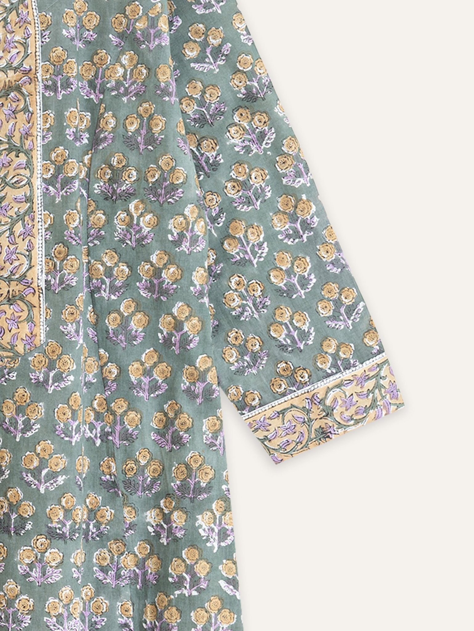 Heera Cotton Block Printed A - Line Kurta - AINA