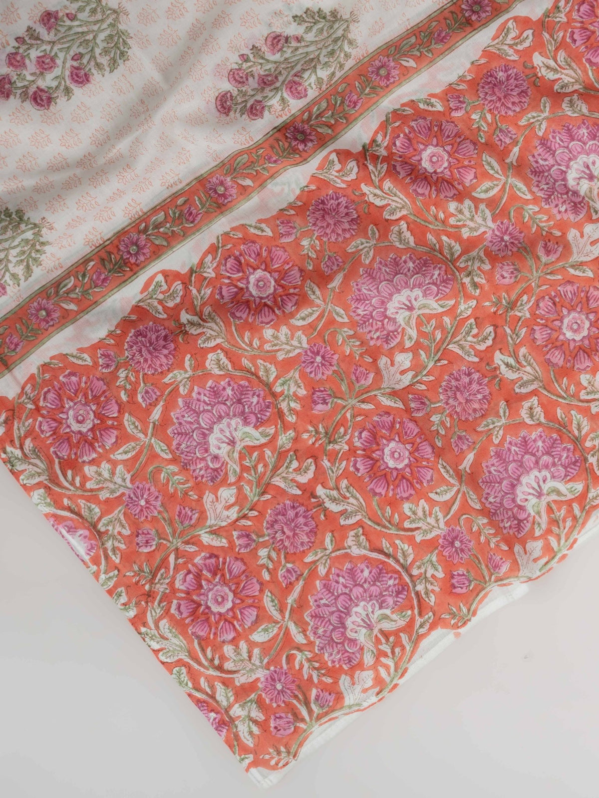 Helga Cotton Block Printed Unstitched Suit Set - 3 Piece - AINA