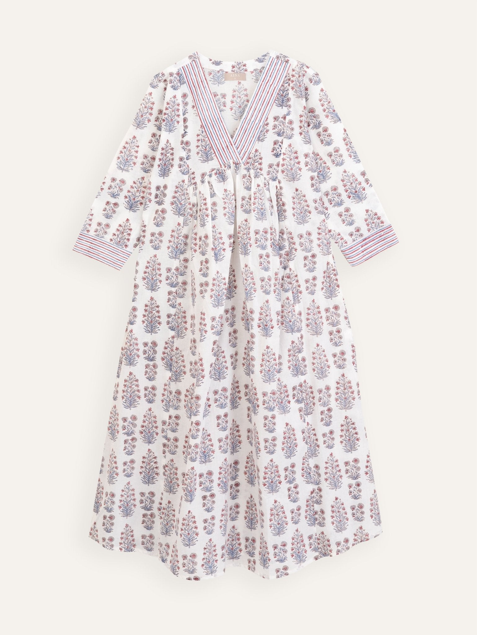 Henna Cotton Block Printed A - Line Kurta - AINA