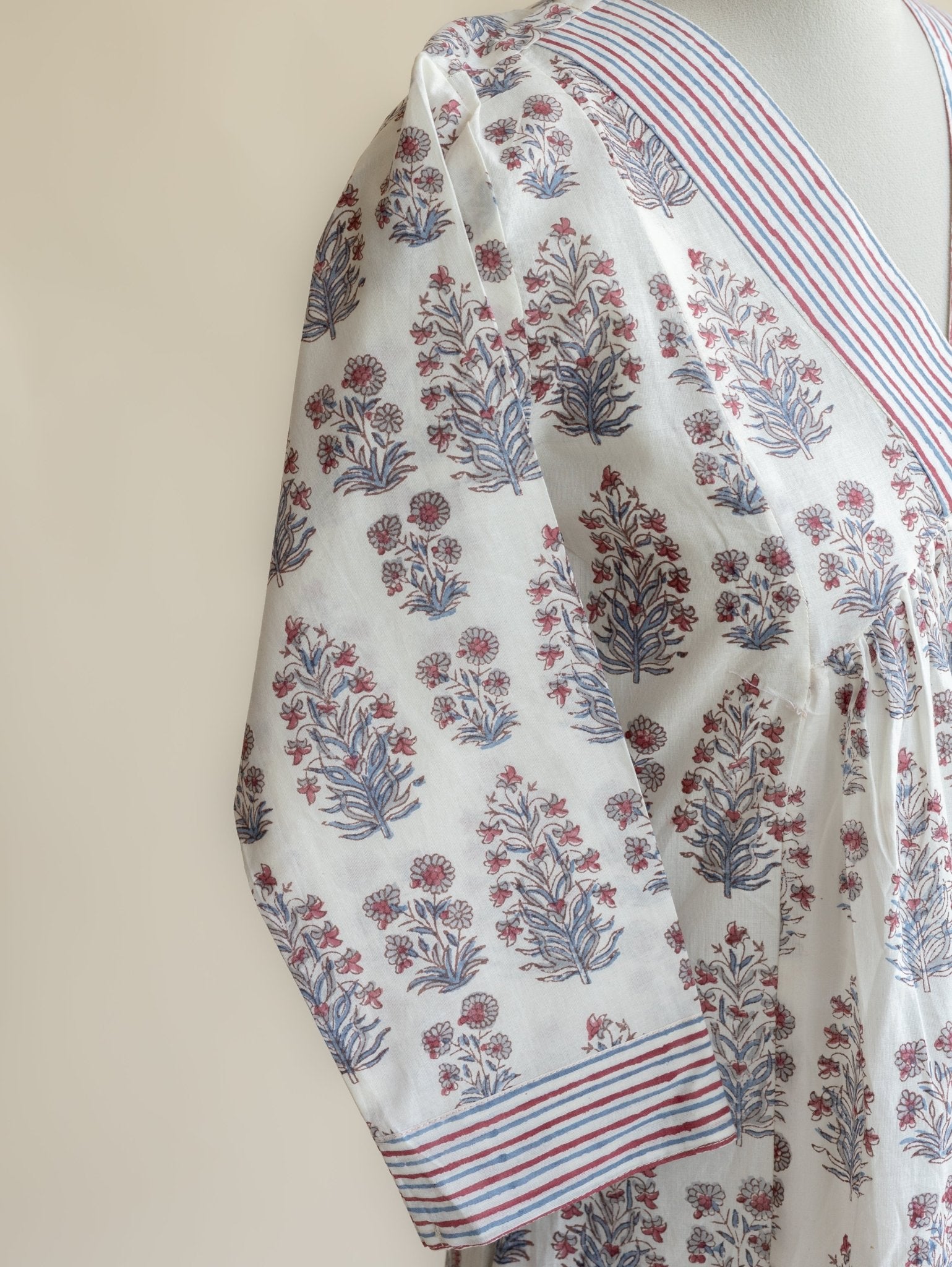 Henna Cotton Block Printed A - Line Kurta - AINA