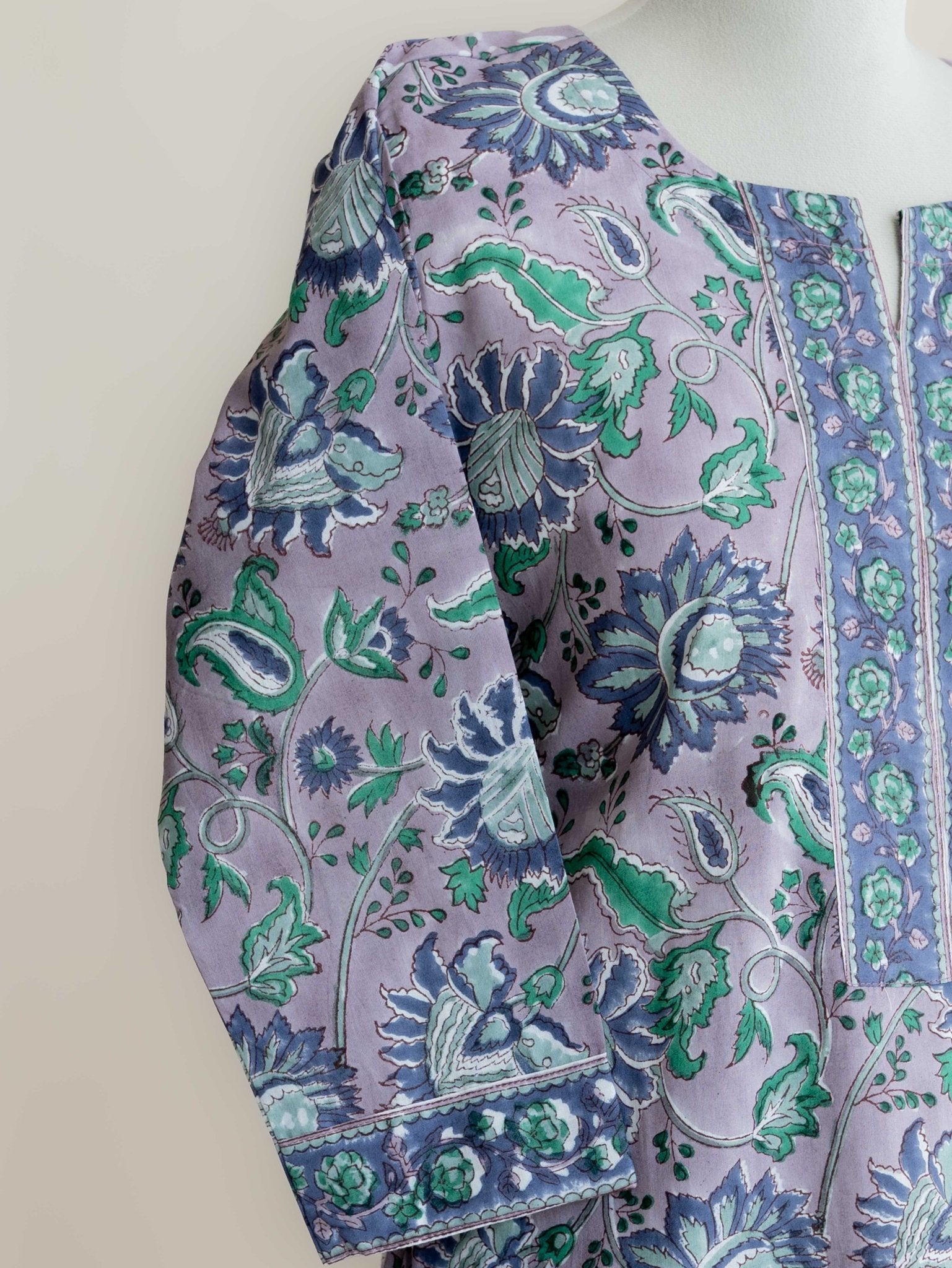 Hetal Cotton Block Printed Straight Kurta - AINA