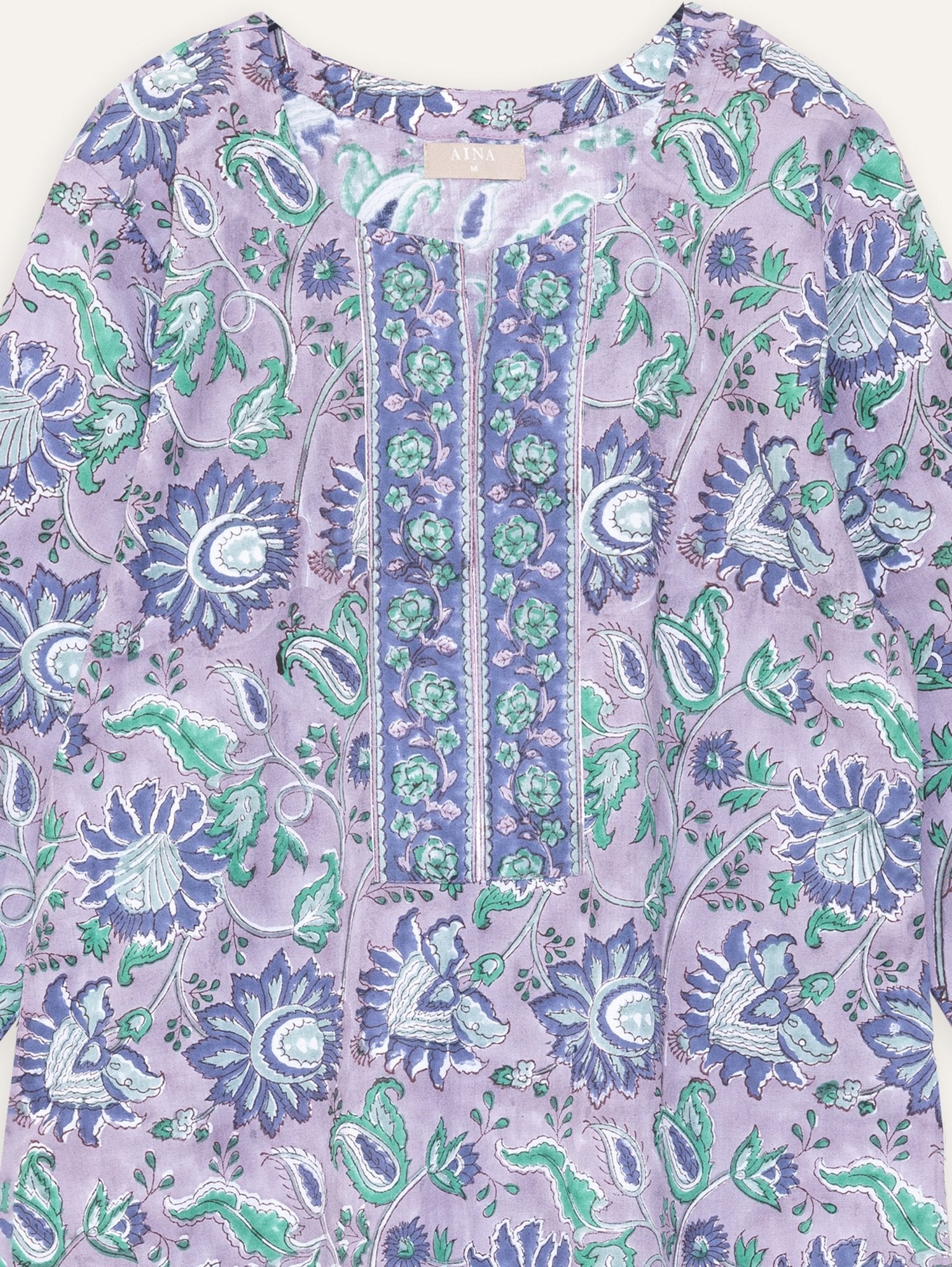 Hetal Cotton Block Printed Straight Kurta - AINA