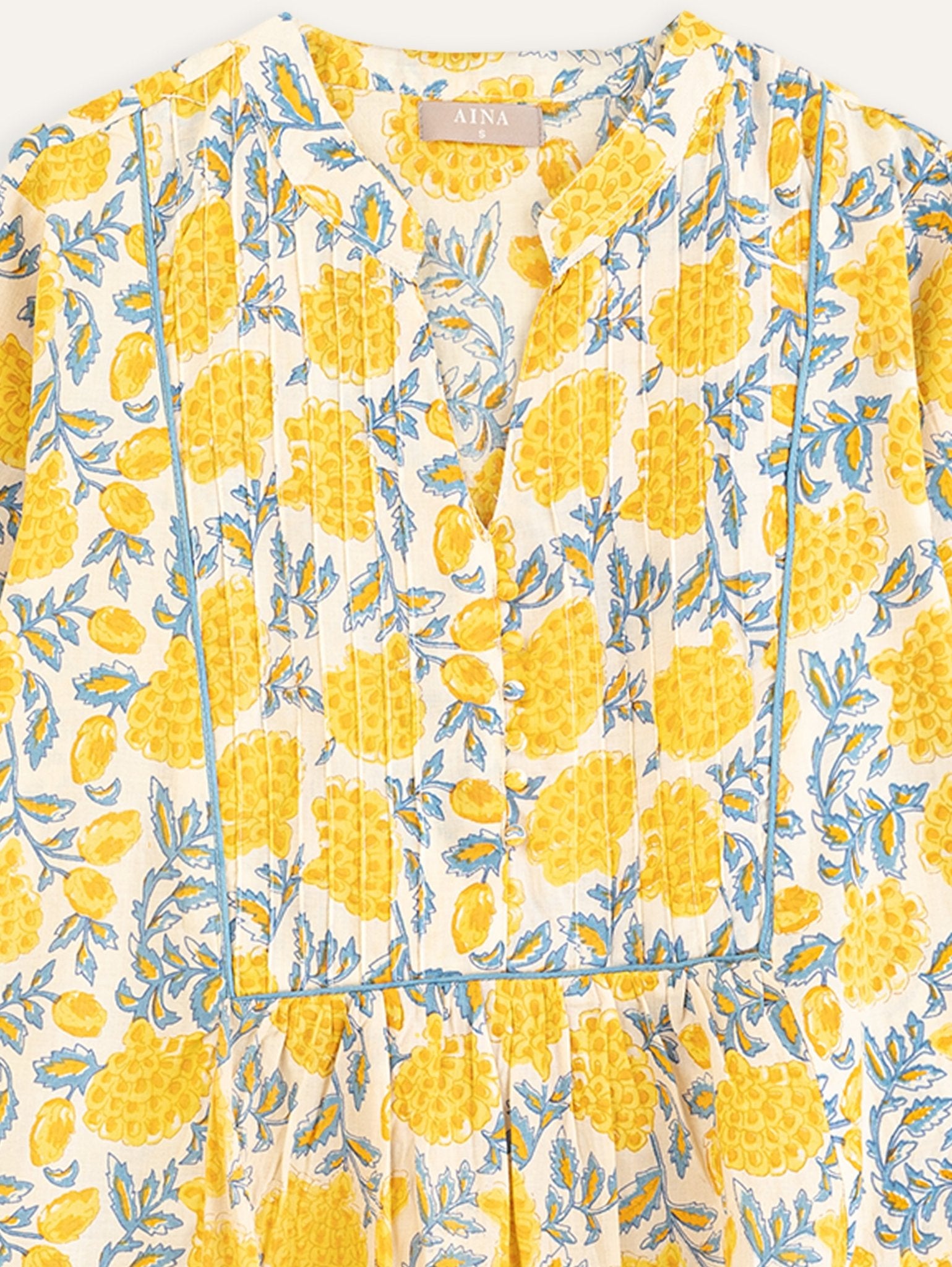 Hidha Cotton Block Printed A - Line Kurta - AINA