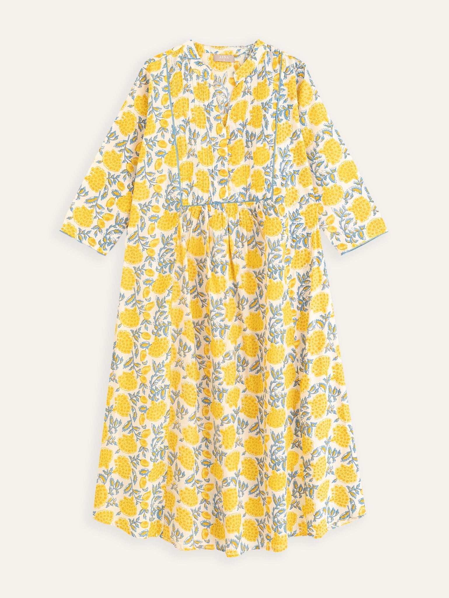 Hidha Cotton Block Printed A - Line Kurta - AINA