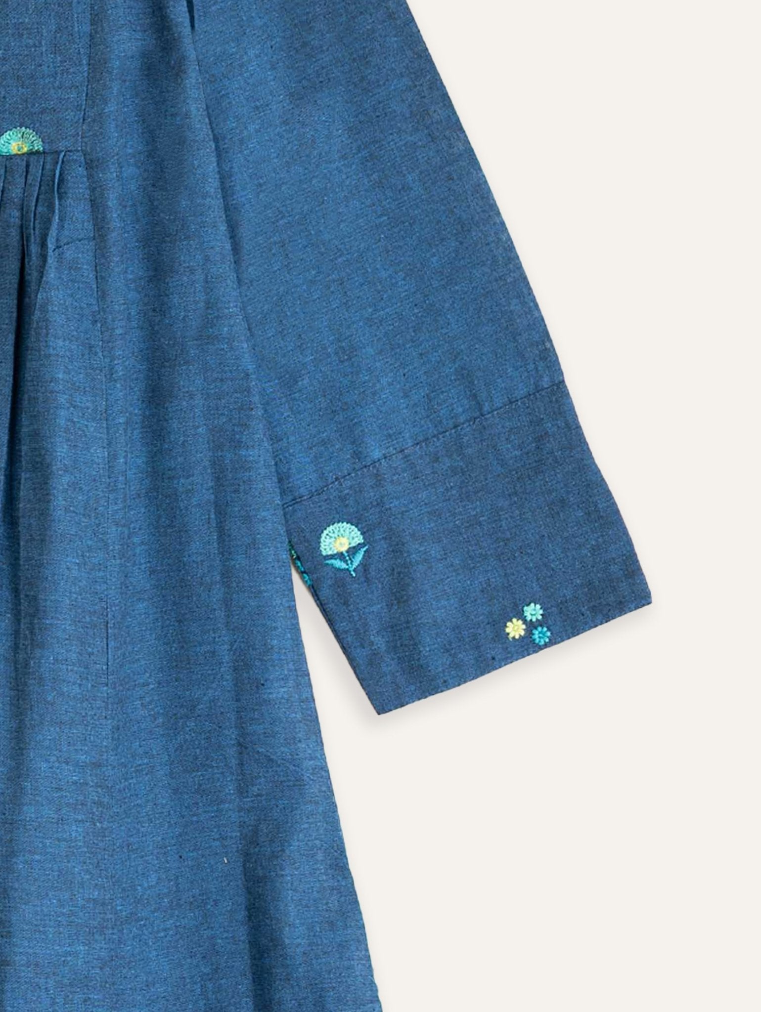 Himaya Cotton Embroidered A - Line Kurta - AINA