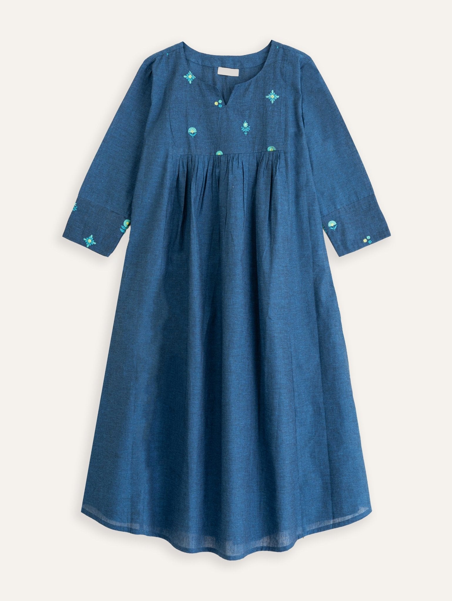 Himaya Cotton Embroidered A - Line Kurta - AINA