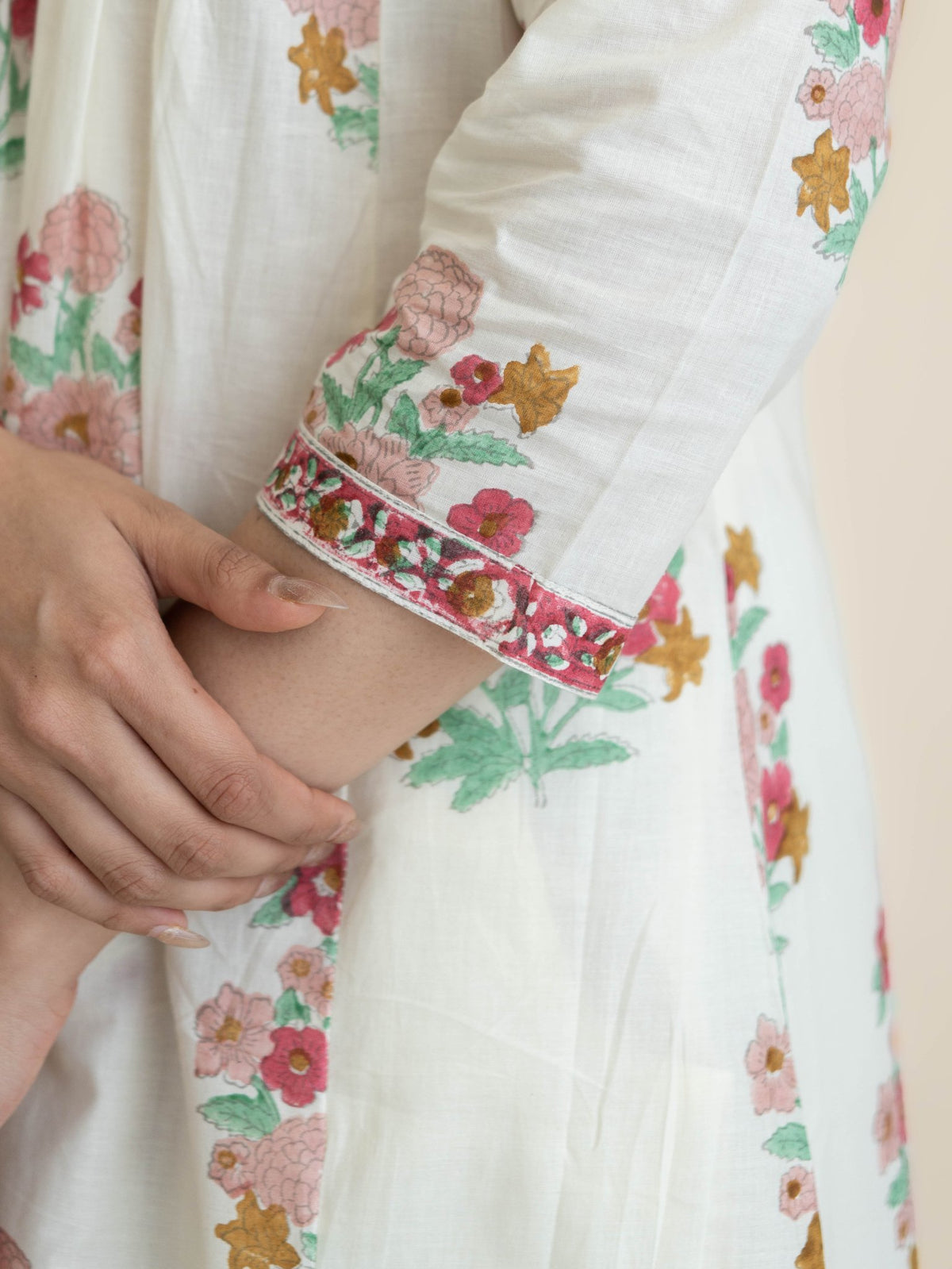 Hitha Cotton Block Printed A-Line Kurta