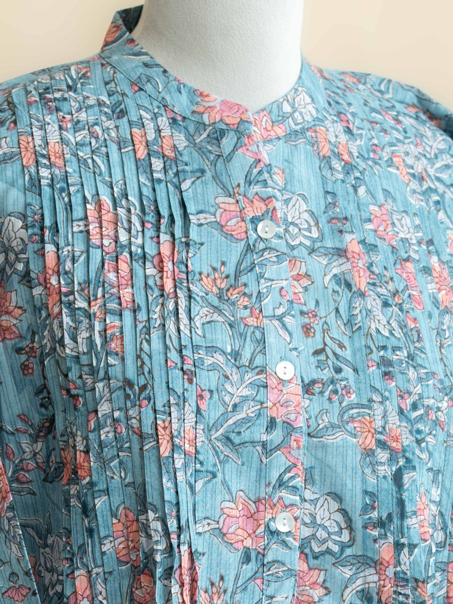 Hiya Cotton Block Printed A - Line Kurta - AINA