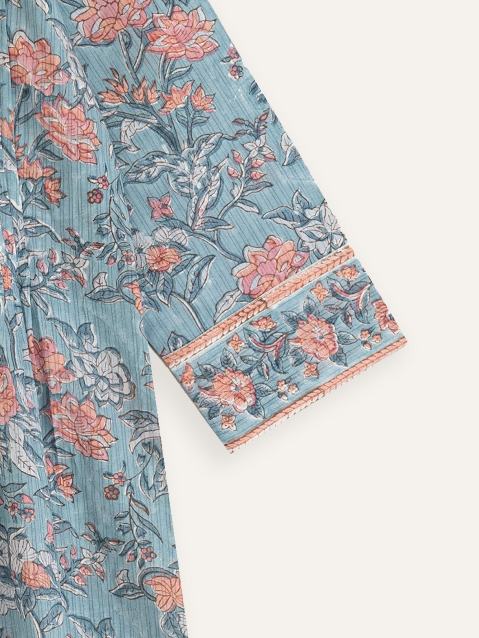 Hiya Cotton Block Printed A - Line Kurta - AINA