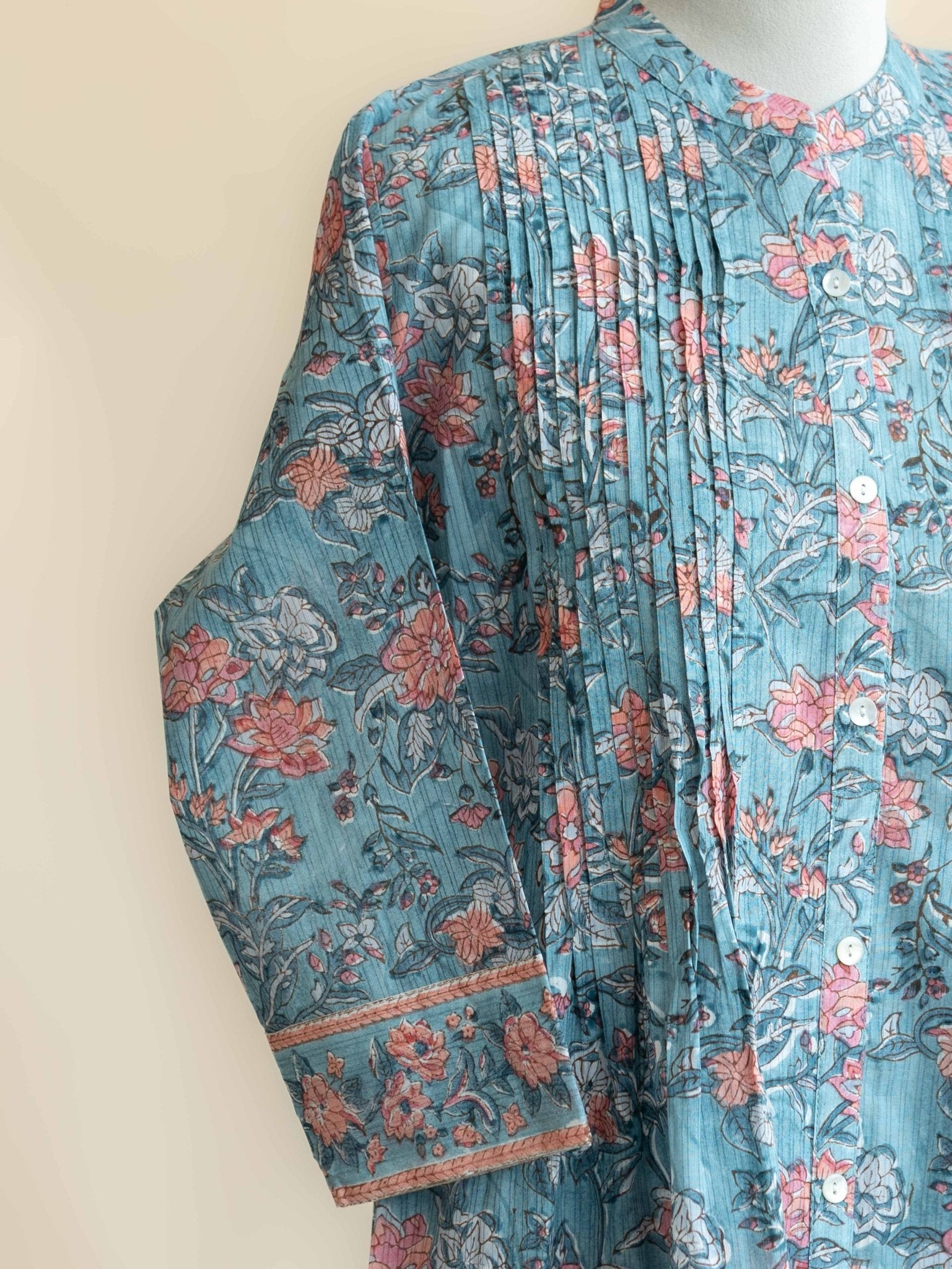 Hiya Cotton Block Printed A - Line Kurta - AINA