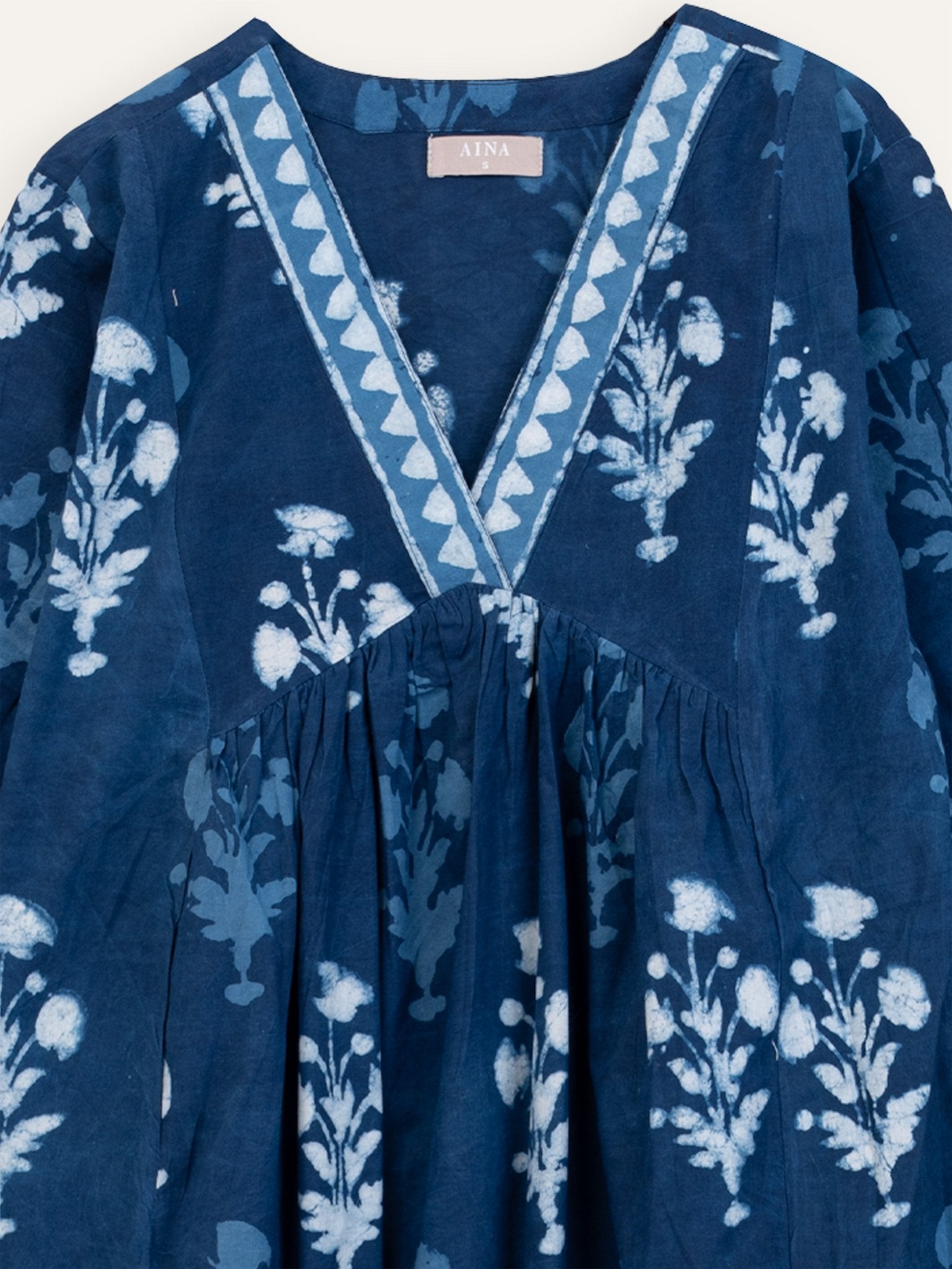 Hoor Cotton Block Printed A - Line Kurta - AINA