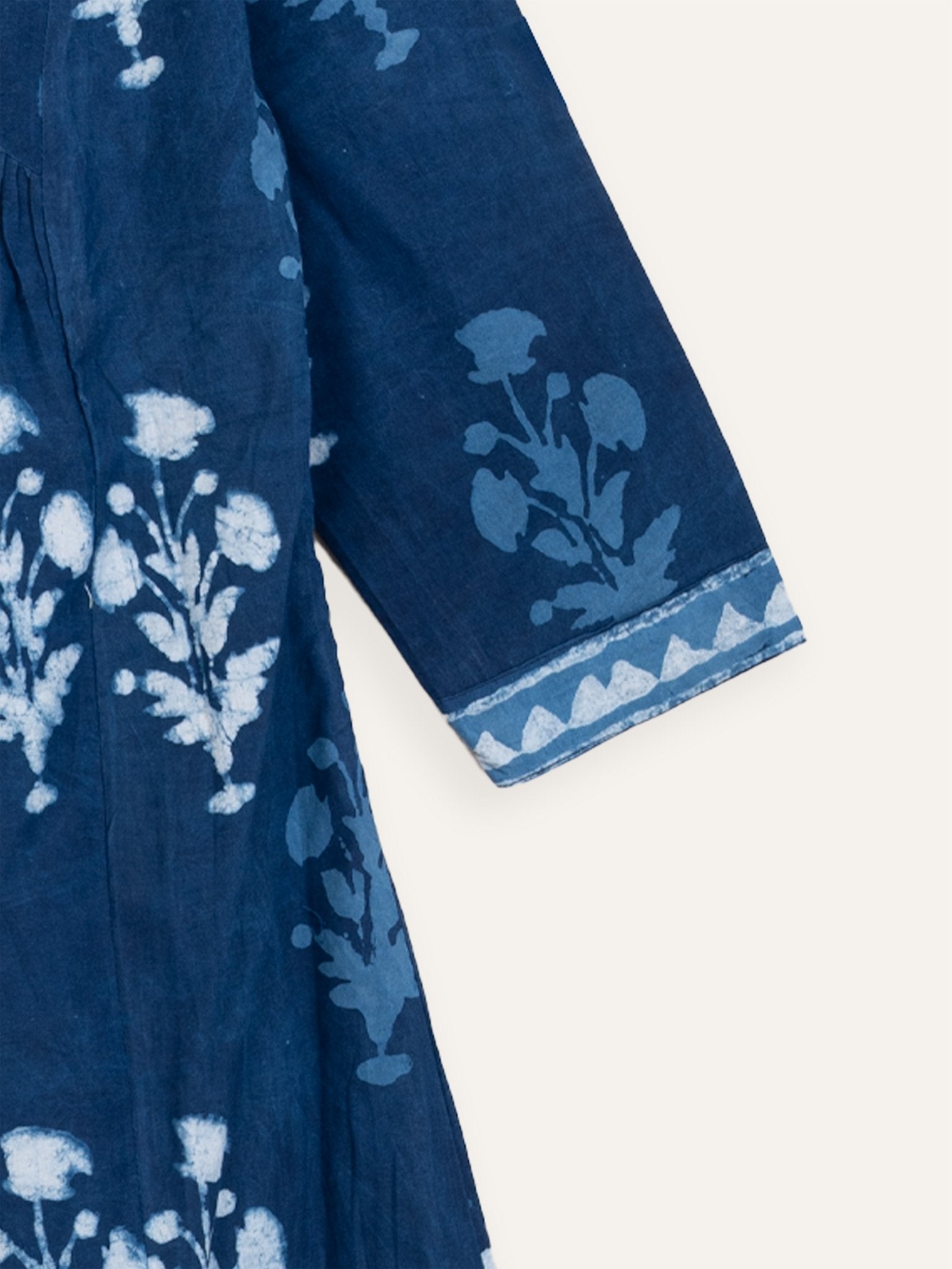 Hoor Cotton Block Printed A - Line Kurta - AINA