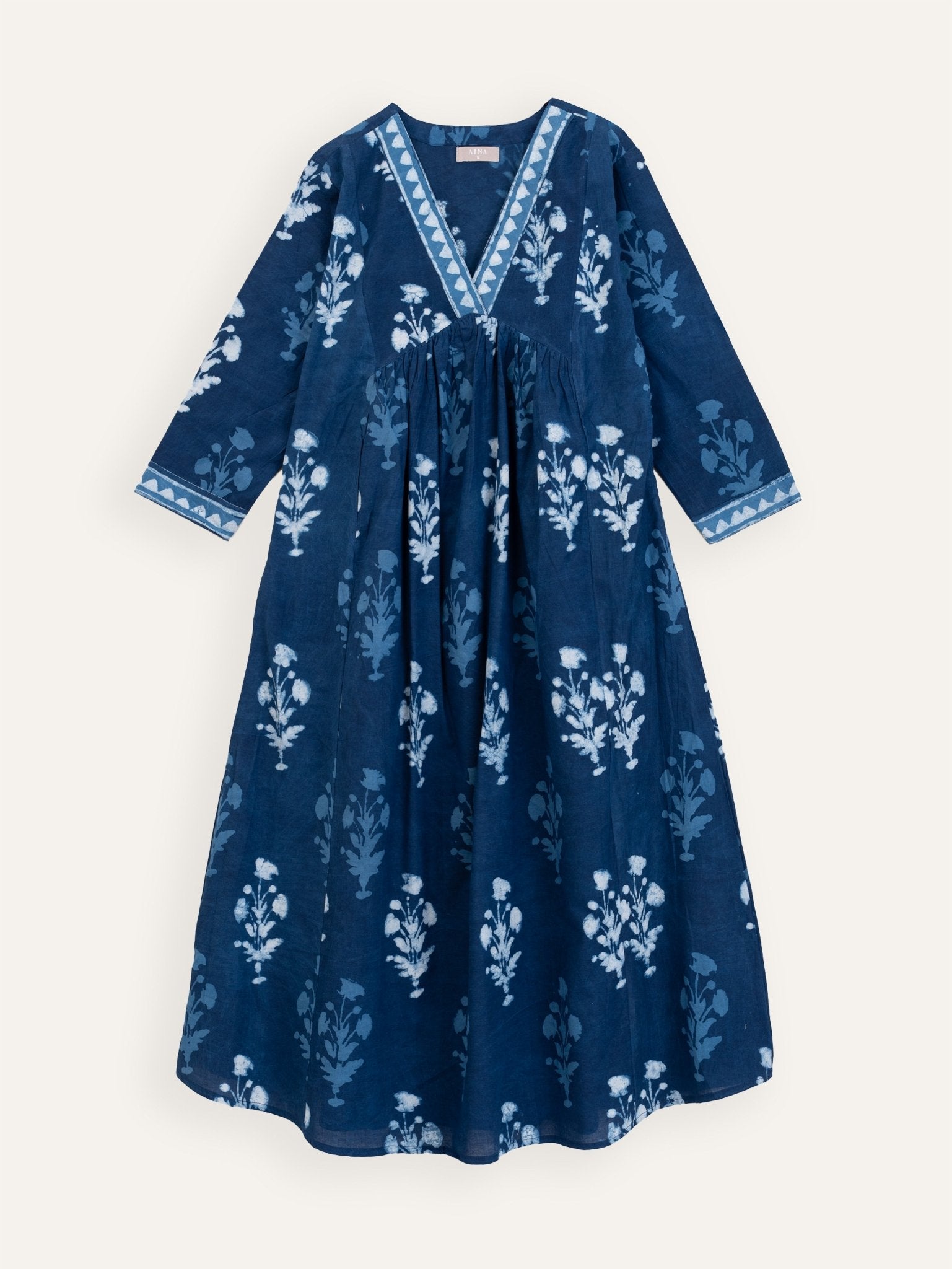 Hoor Cotton Block Printed A - Line Kurta - AINA