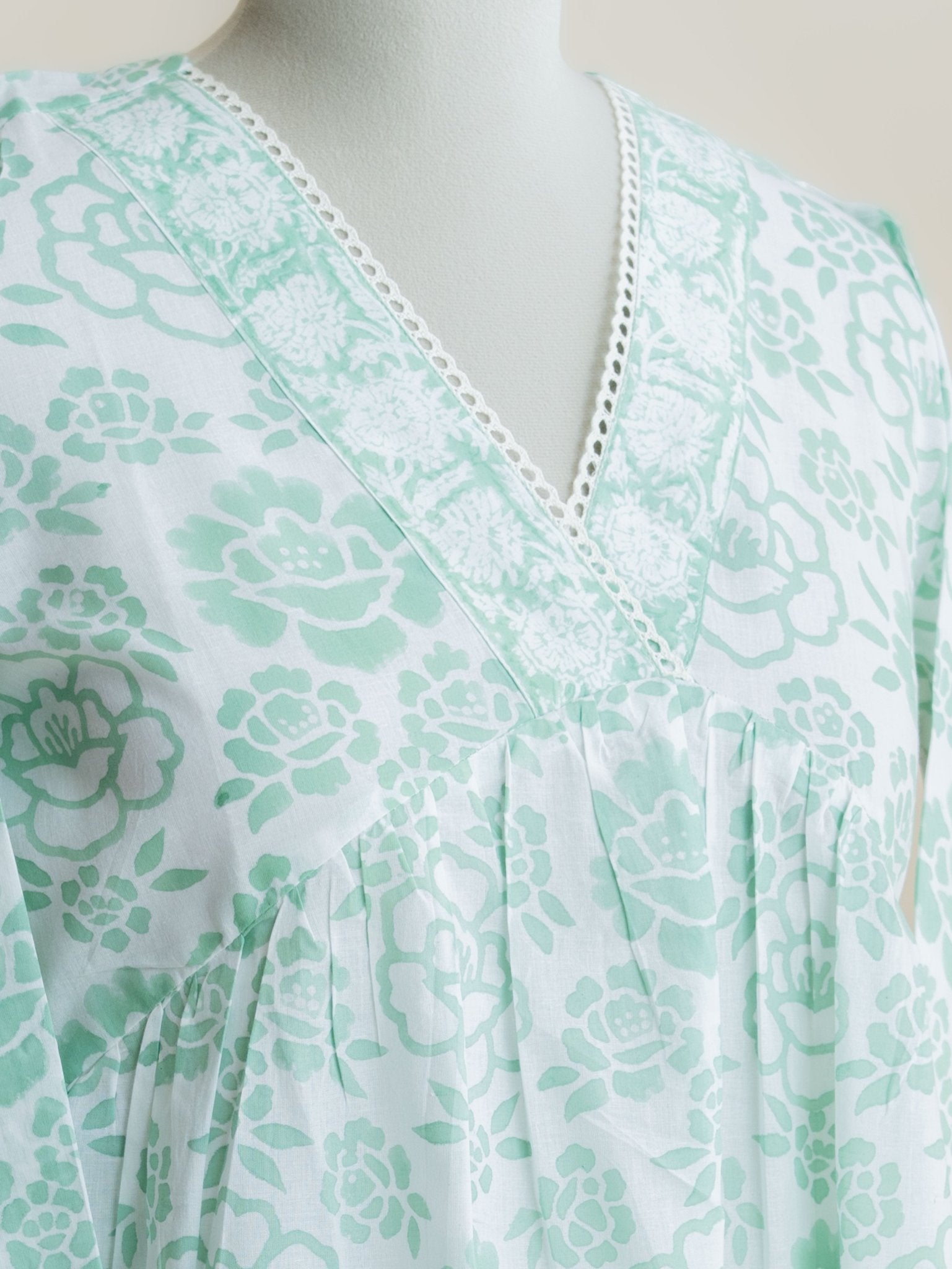 Huma Cotton Block Printed A Line Kurta - AINA