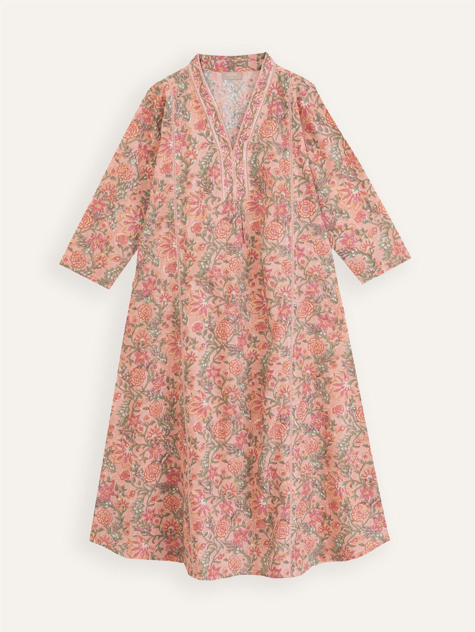 Humera Cotton Block Printed A - Line Kurta - AINA