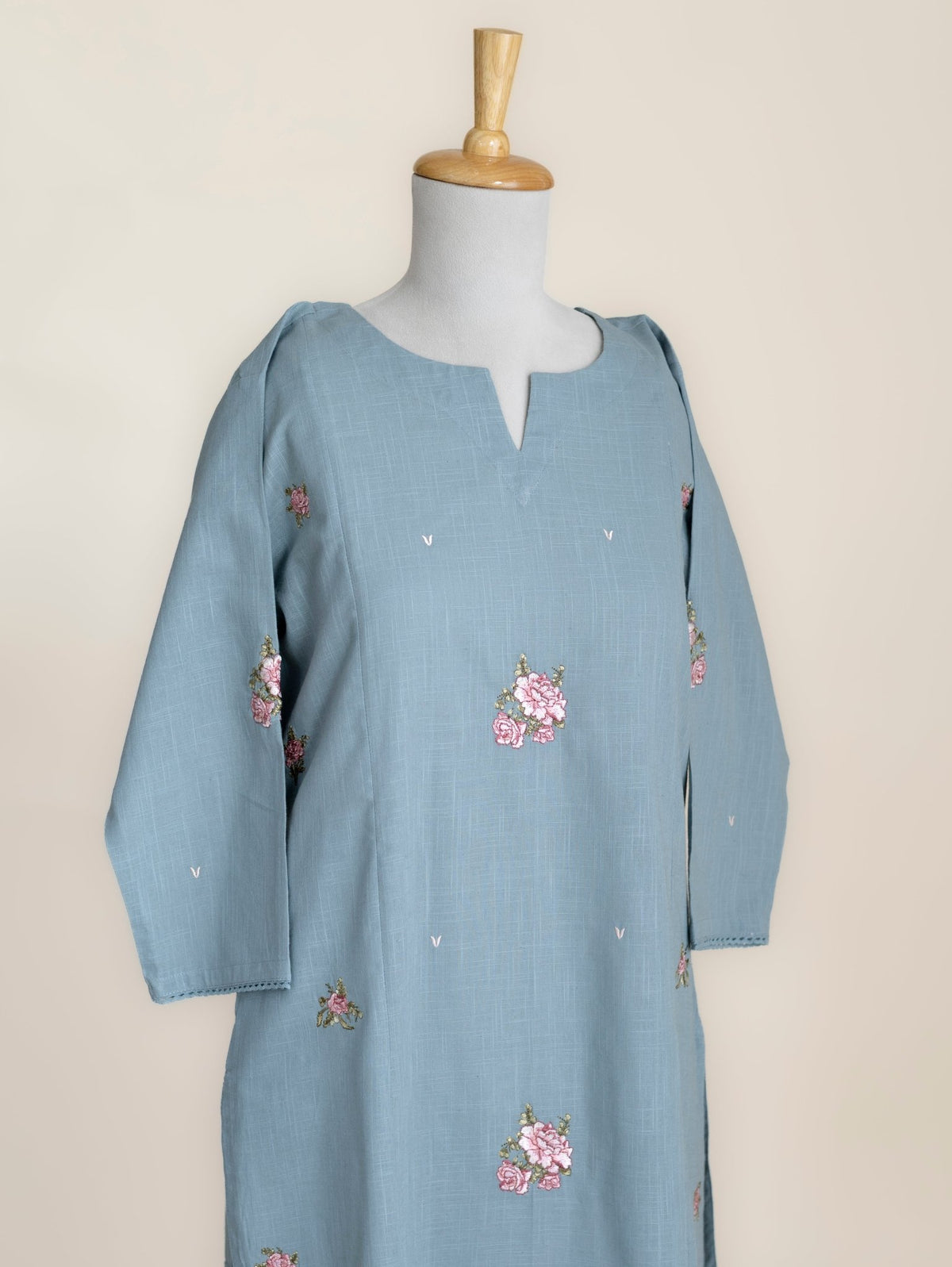 Hyzah Cotton Embroidered Straight Kurta - AINA